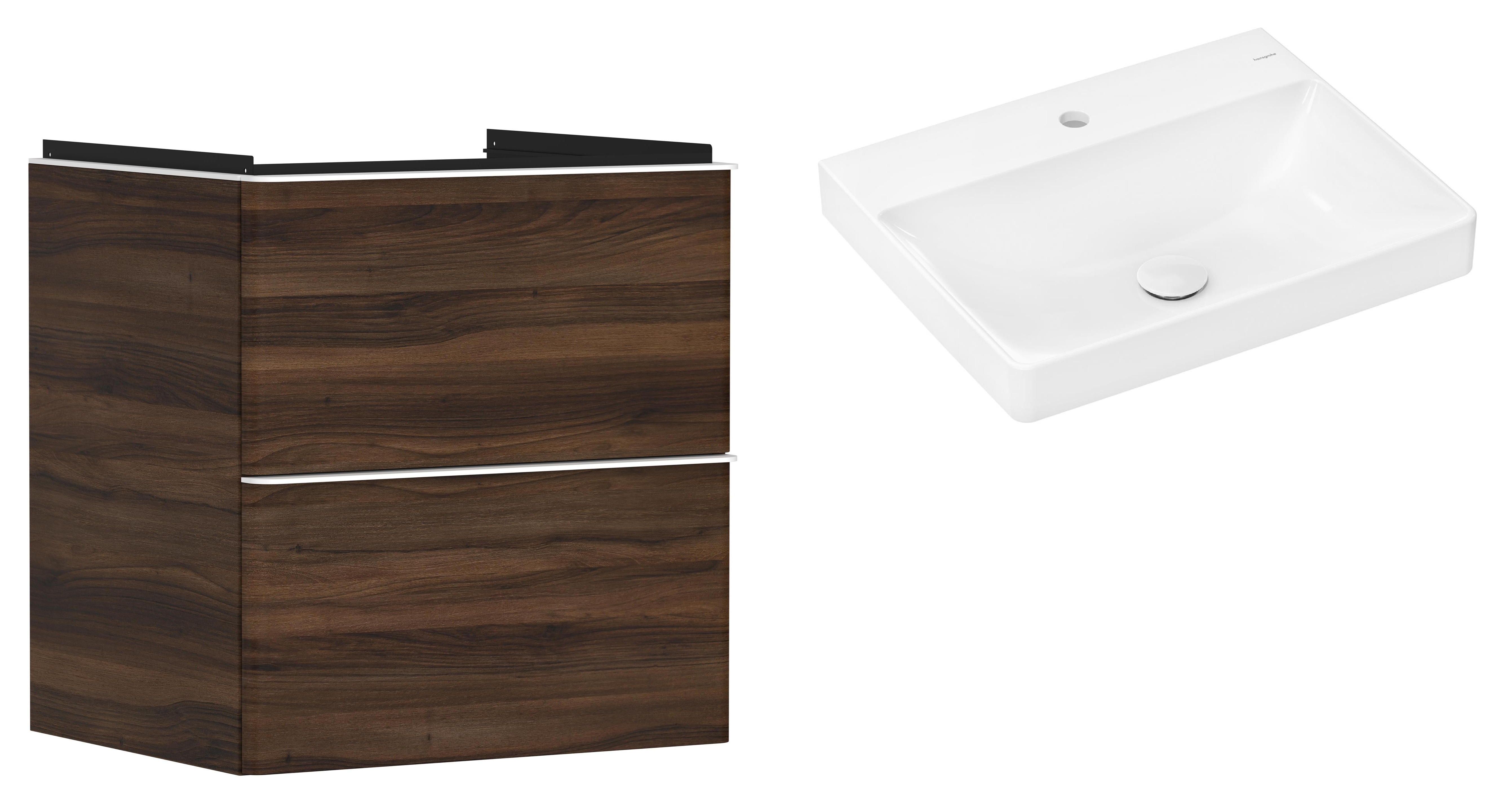 Set armadietto Hansgrohe Xelu Q 54026700, lavabo Hansgrohe Xelu Q 61016450