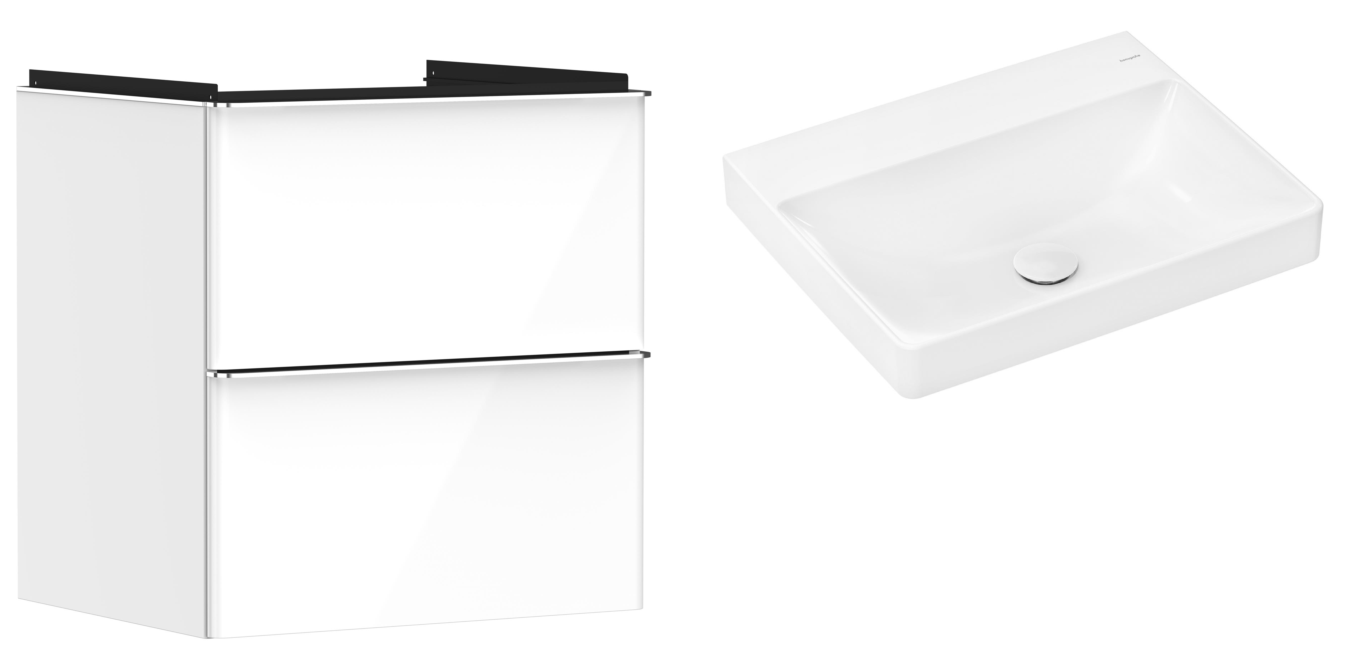 Set armadietto Hansgrohe Xelu Q 54023000, lavabo Hansgrohe Xelu Q 61017450