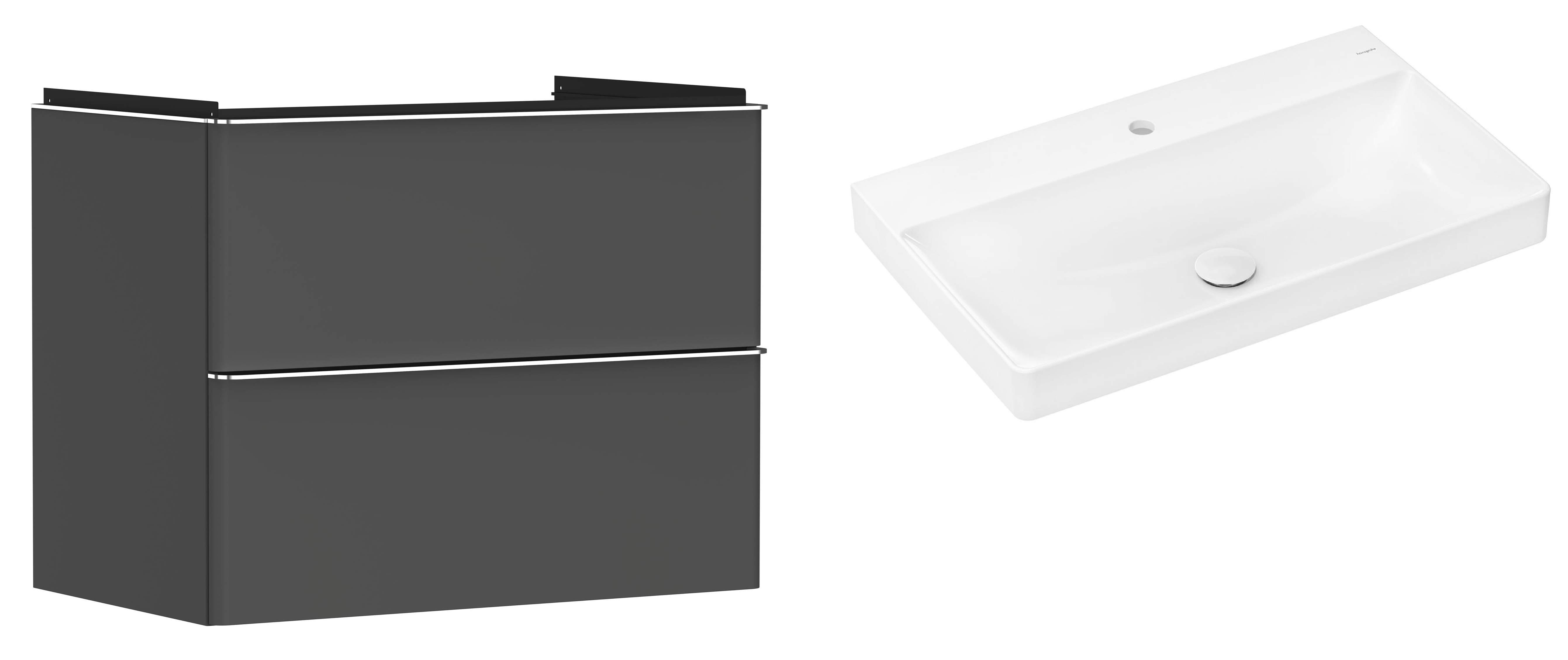 Set armadietto Hansgrohe Xelu Q 54028000, lavabo Hansgrohe Xelu Q 61020450
