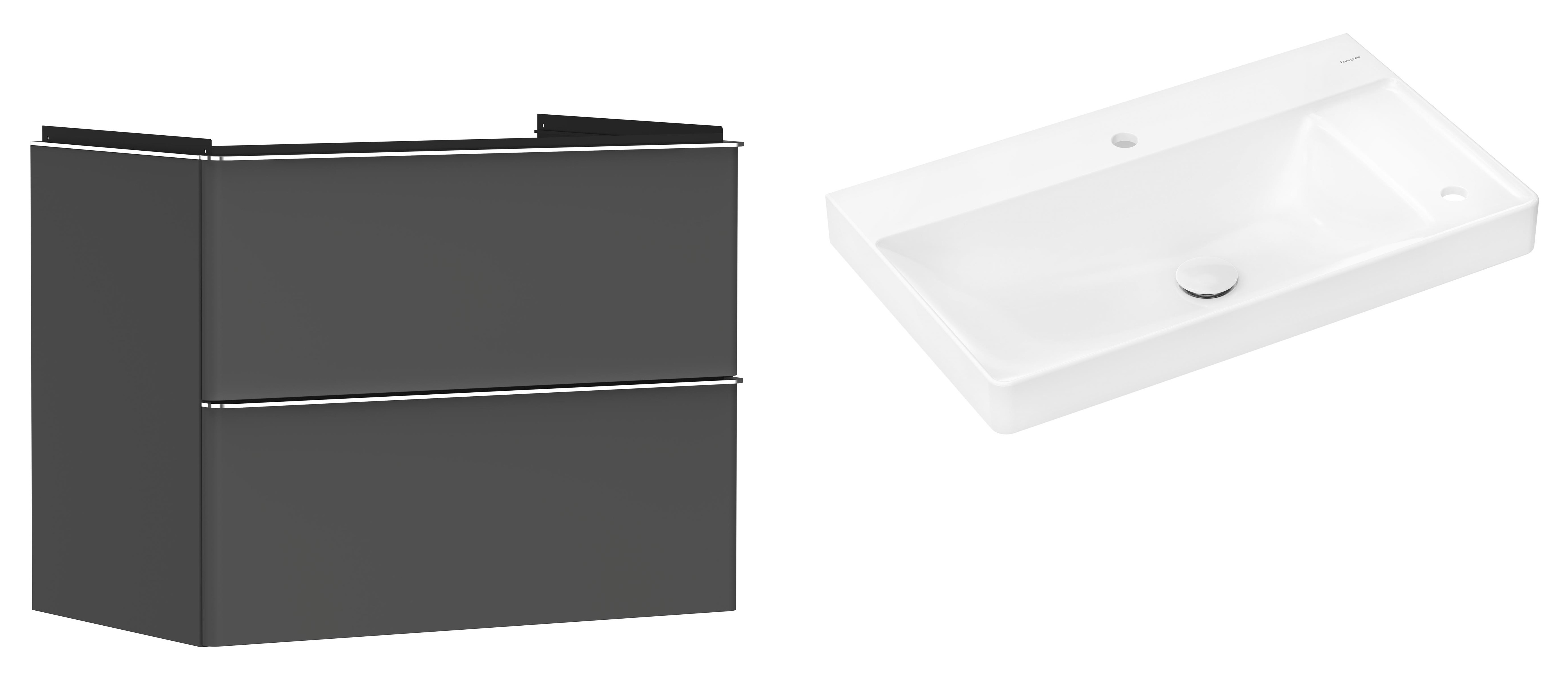 Set armadietto Hansgrohe Xelu Q 54028000, lavabo Hansgrohe Xelu Q 61025450