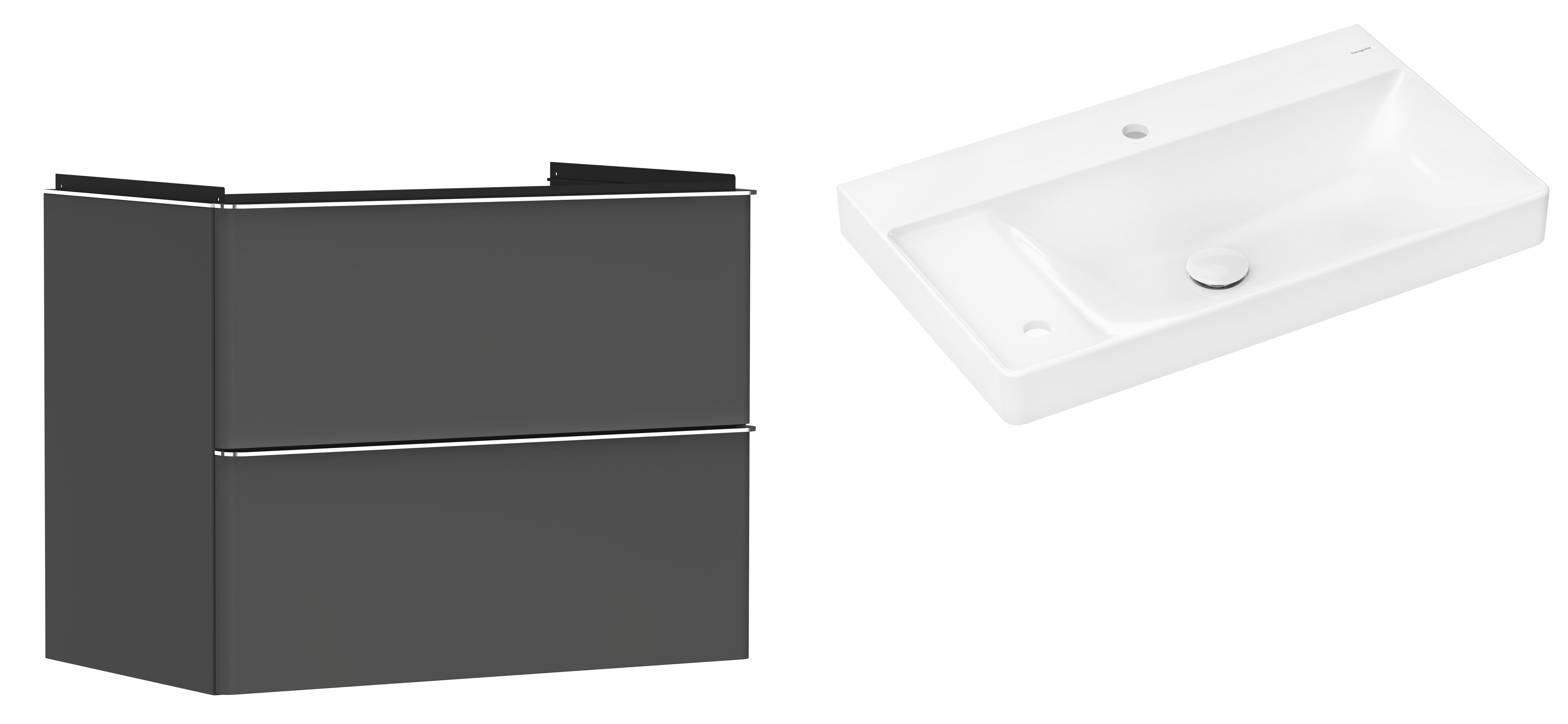 Set armadietto Hansgrohe Xelu Q 54028000, lavabo Hansgrohe Xelu Q 61031450