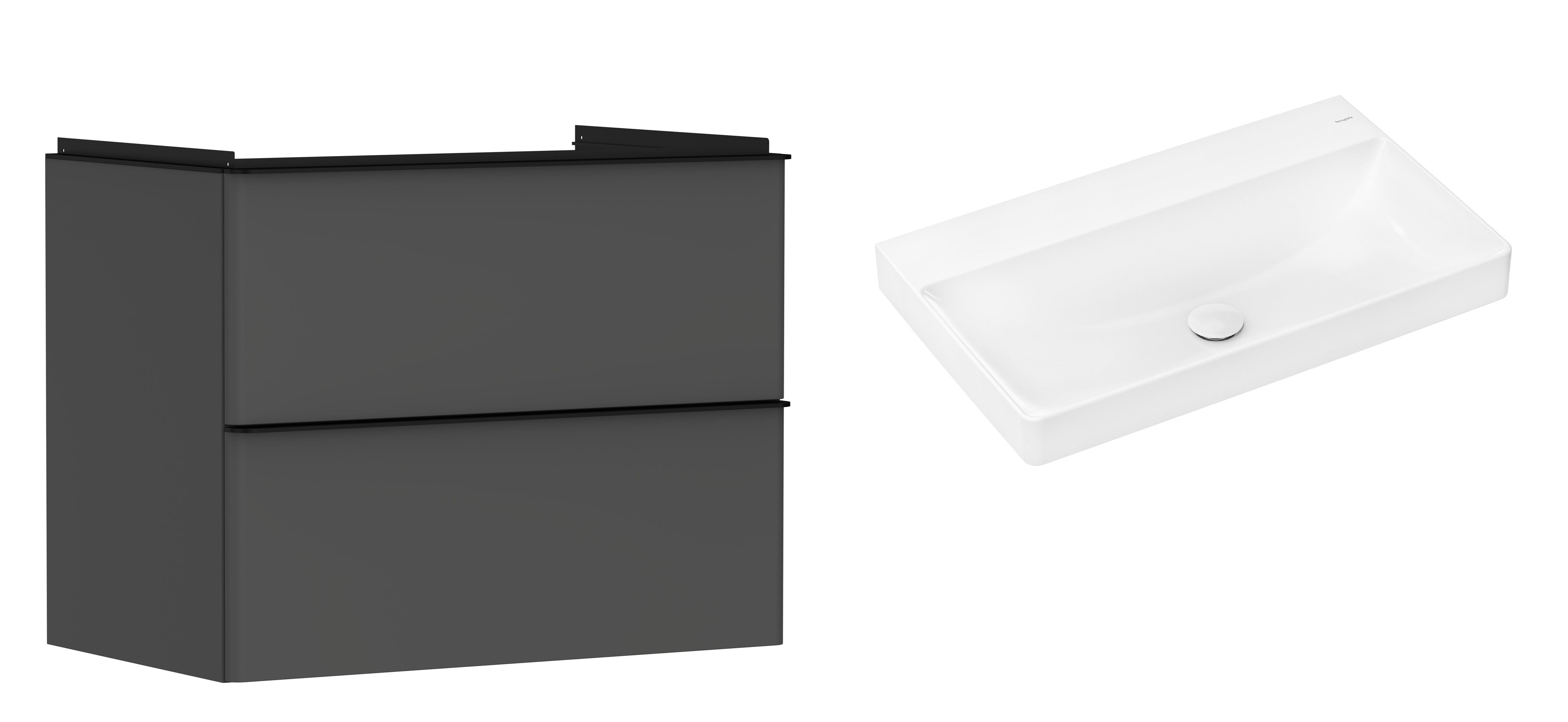 Set armadietto Hansgrohe Xelu Q 54028670, lavabo Hansgrohe Xelu Q 61021450