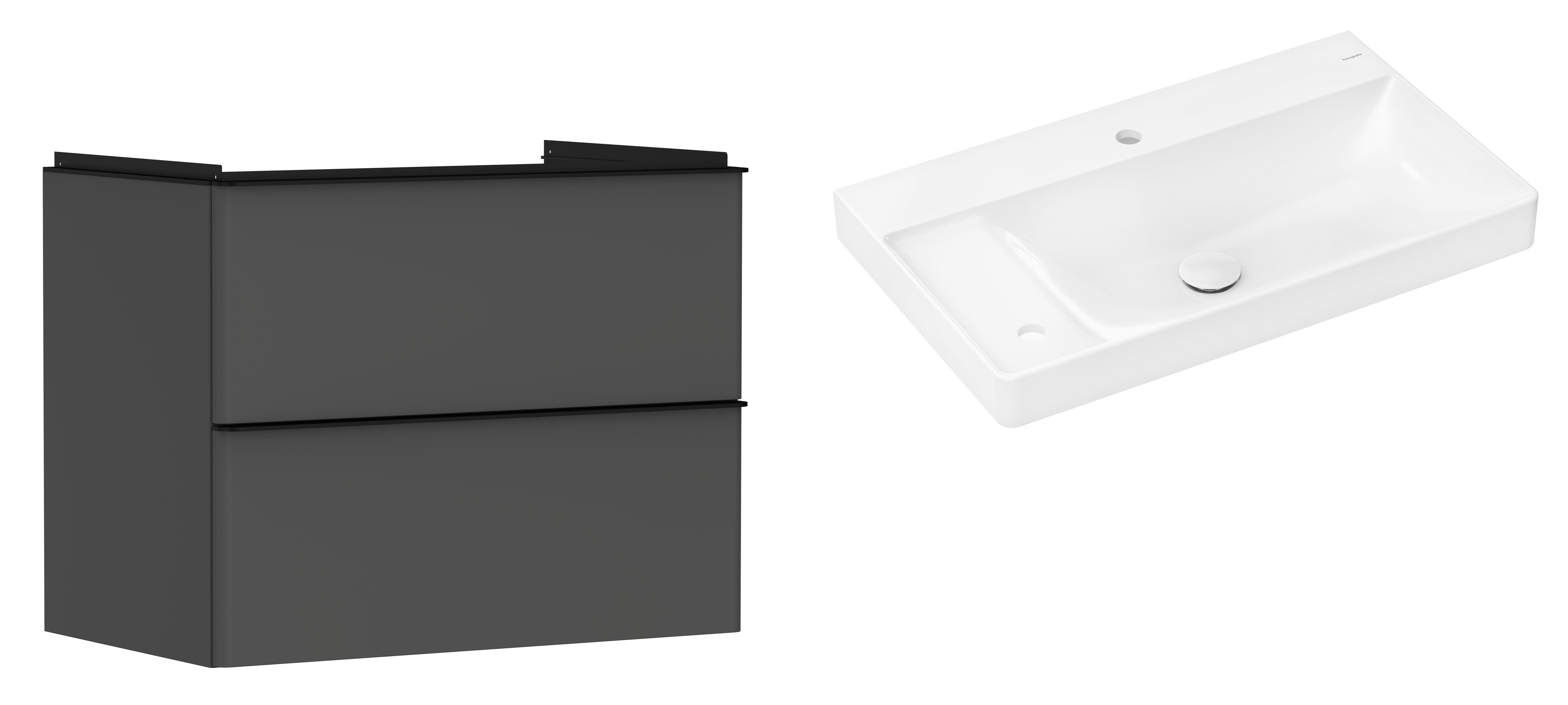 Set armadietto Hansgrohe Xelu Q 54028670, lavabo Hansgrohe Xelu Q 61031450