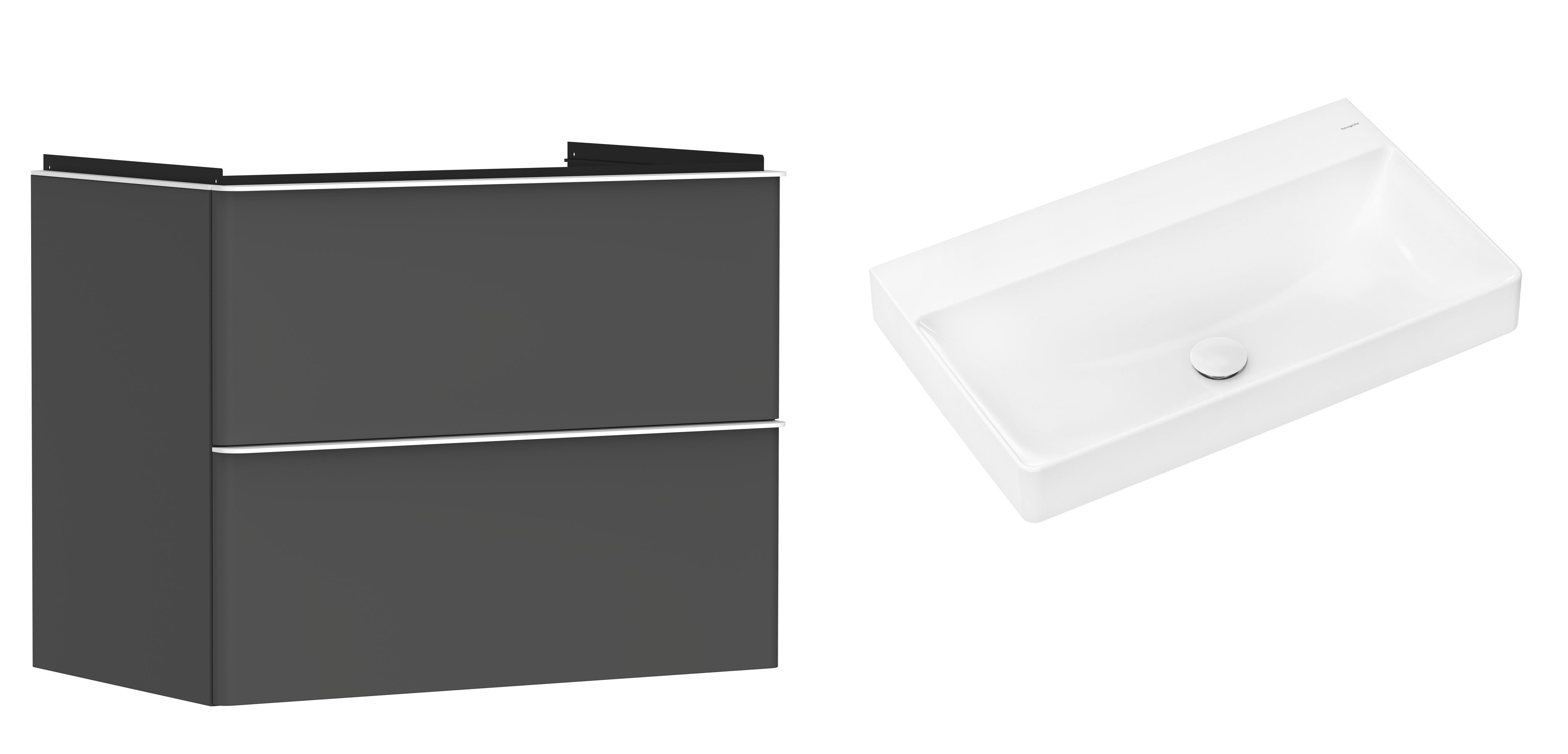 Set armadietto Hansgrohe Xelu Q 54028700, lavabo Hansgrohe Xelu Q 61021450