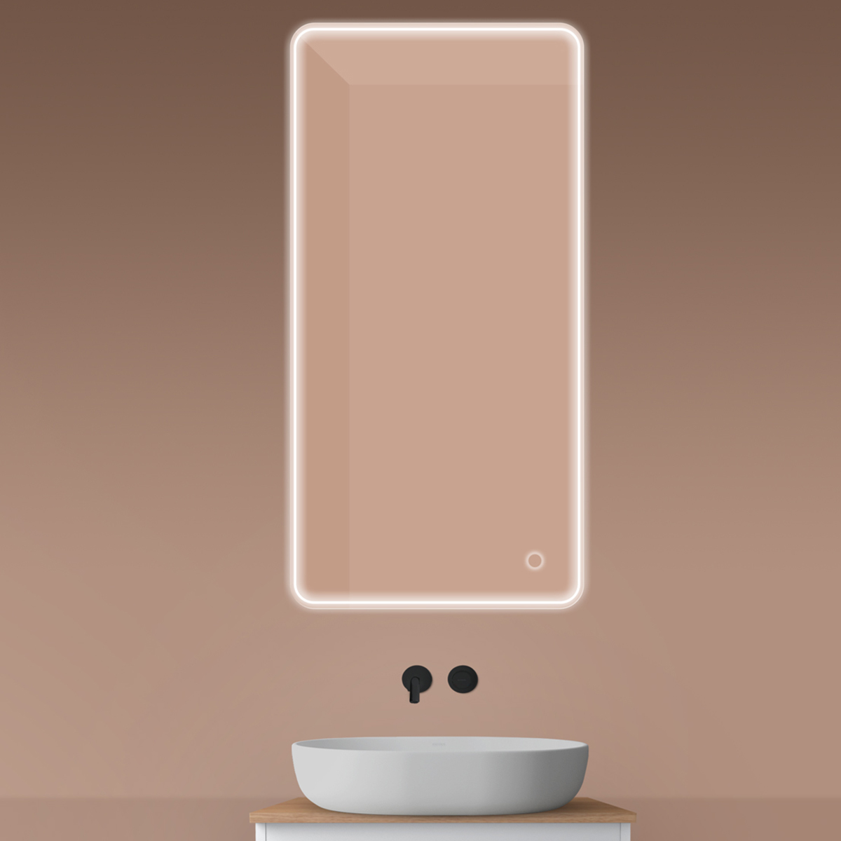 Oltens Nordlis specchio 60x120 cm rettangolare con illuminazione con tappetino riscaldante 64118000