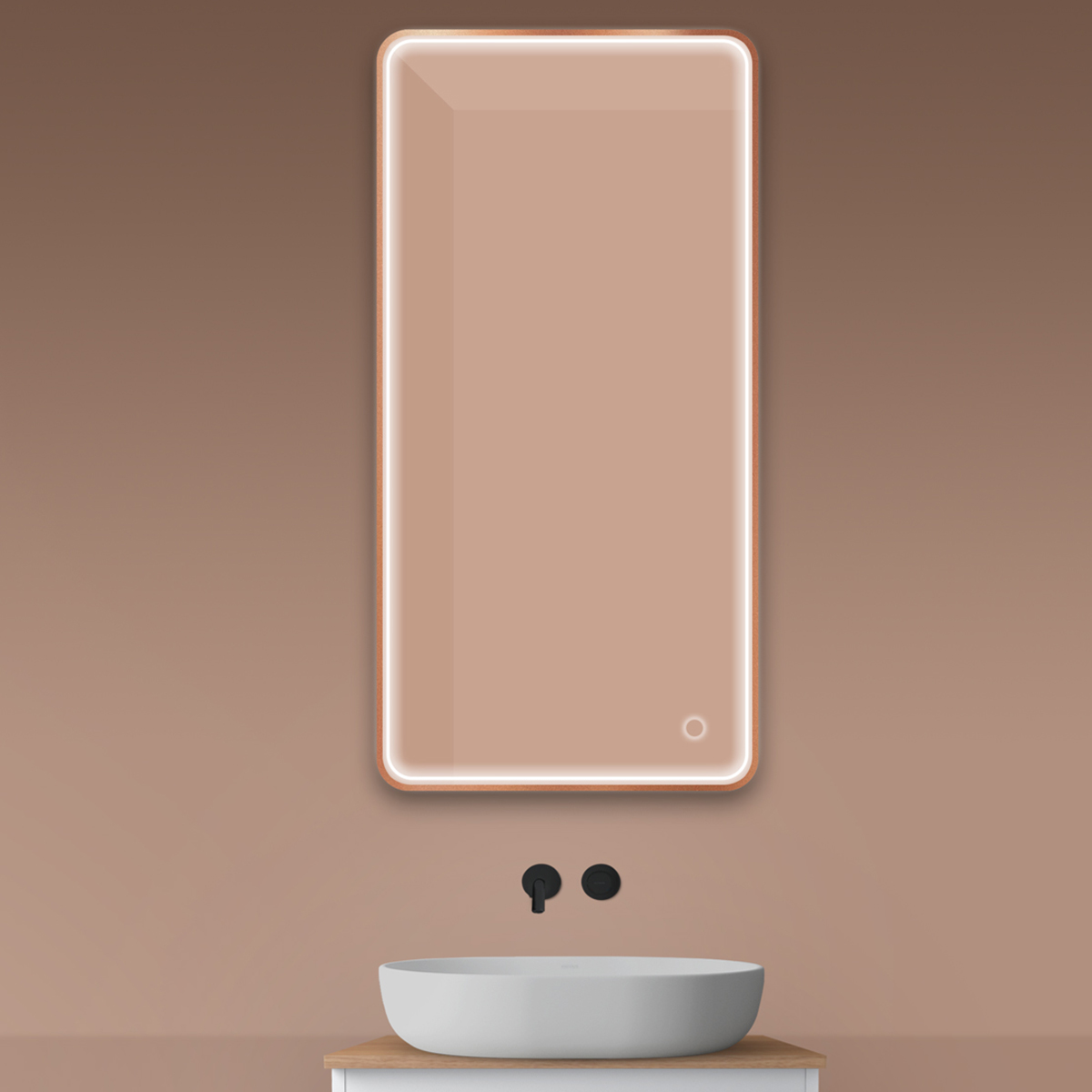 Oltens Nordlis specchio 60x120 cm rettangolare con illuminazione con tappetino riscaldante 64118610