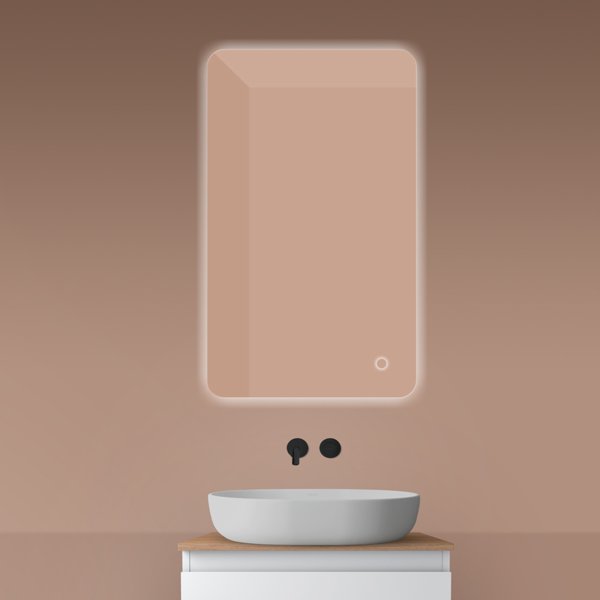 Oltens Nordlis specchio 60x100 cm rettangolare con illuminazione con tappetino riscaldante 64120000