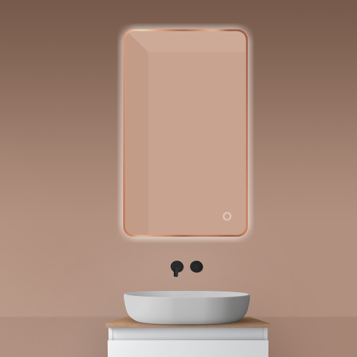 Oltens Nordlis specchio 60x100 cm rettangolare con illuminazione con tappetino riscaldante 64120610