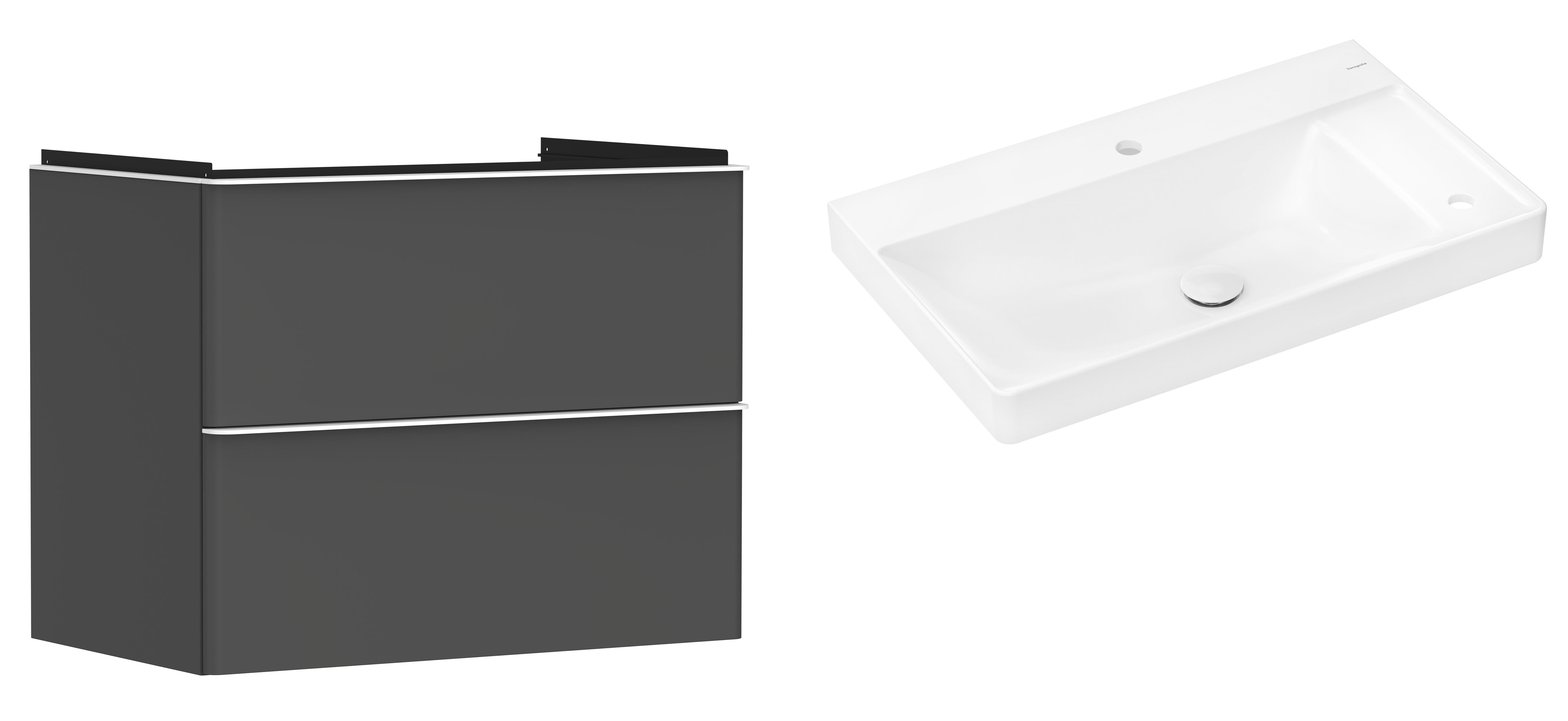 Set armadietto Hansgrohe Xelu Q 54028700, lavabo Hansgrohe Xelu Q 61025450