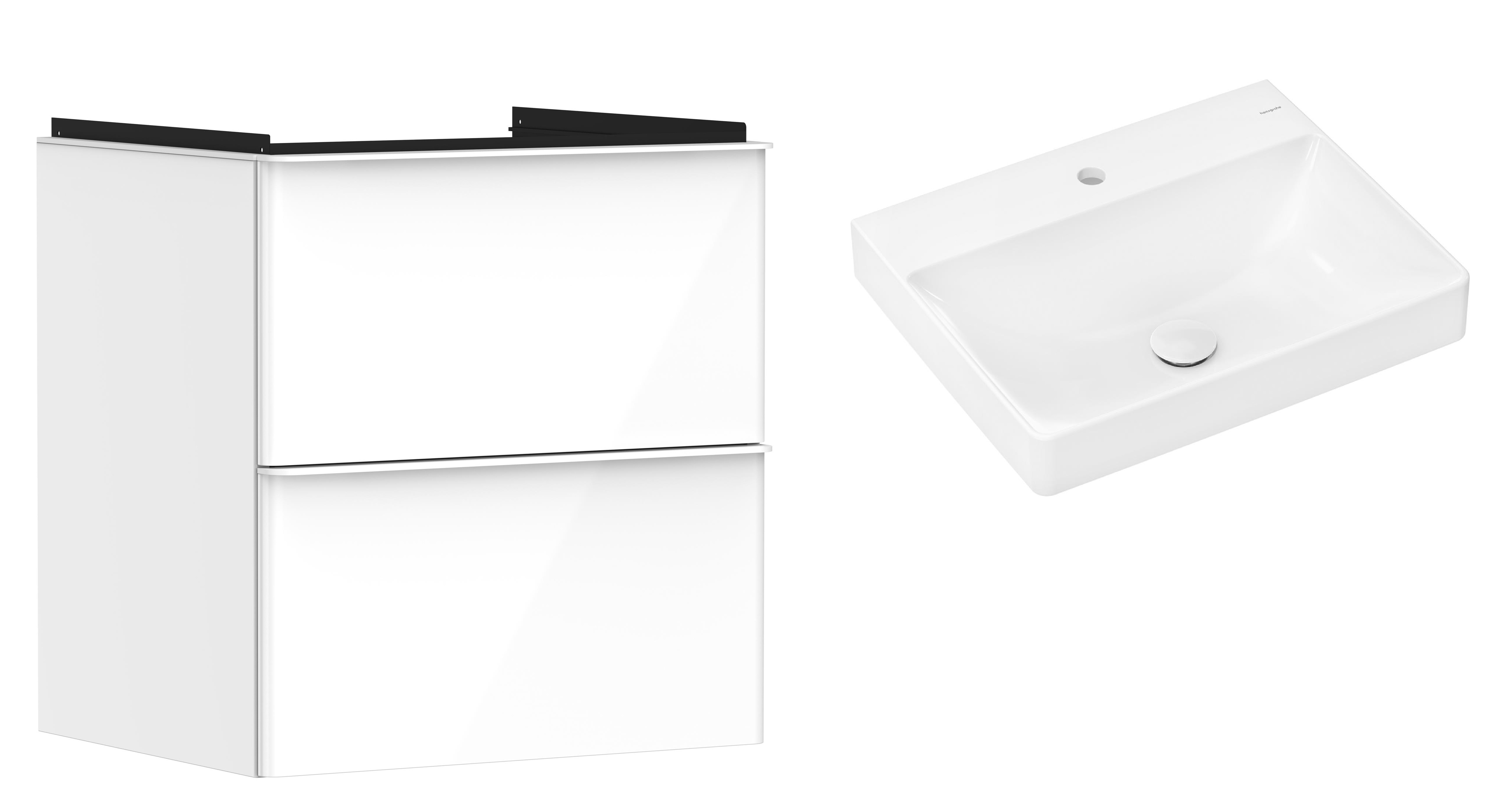 Set armadietto Hansgrohe Xelu Q 54023700, lavabo Hansgrohe Xelu Q 61016450