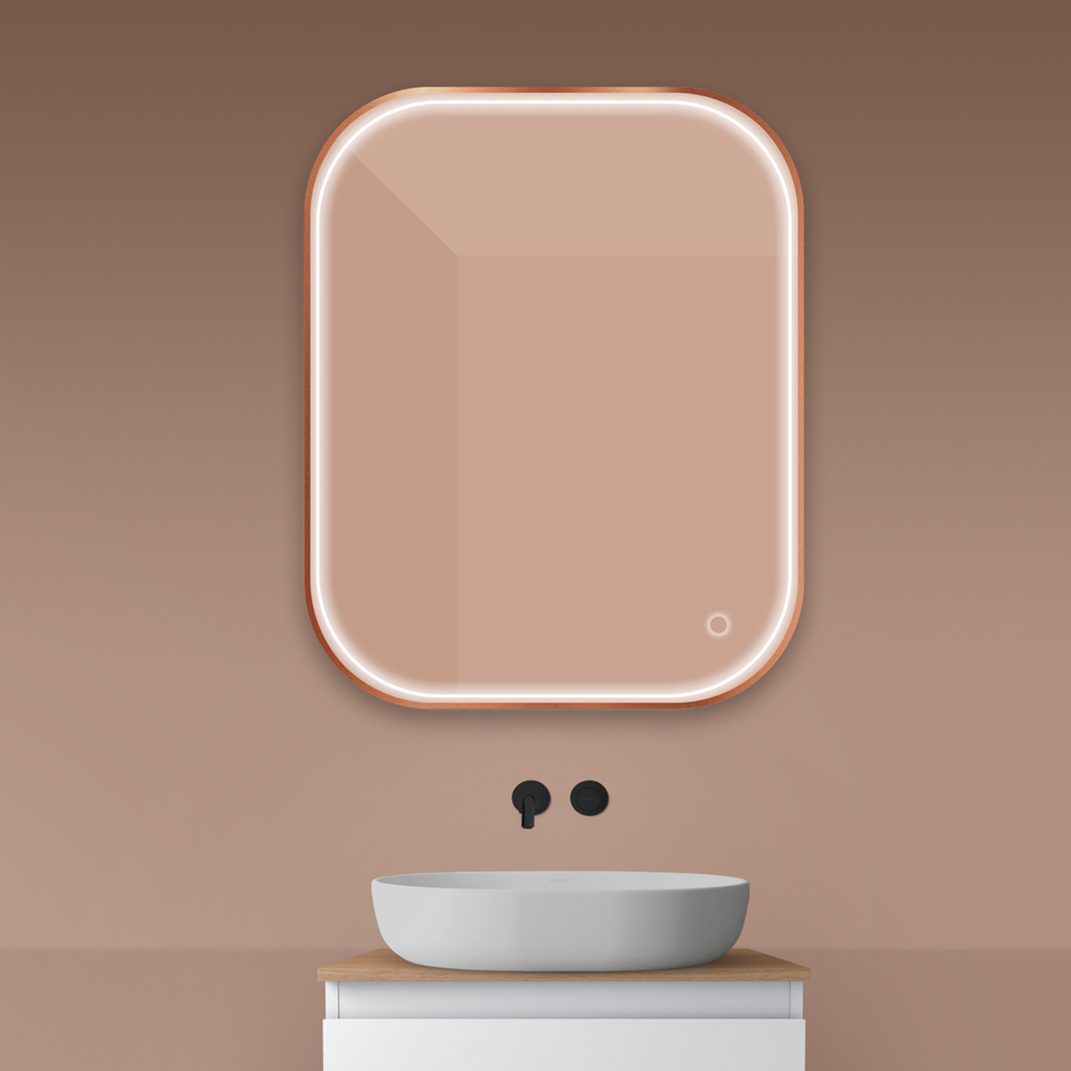 Oltens Nordlis specchio 80x100 cm rettangolare con illuminazione con tappetino riscaldante 64124610