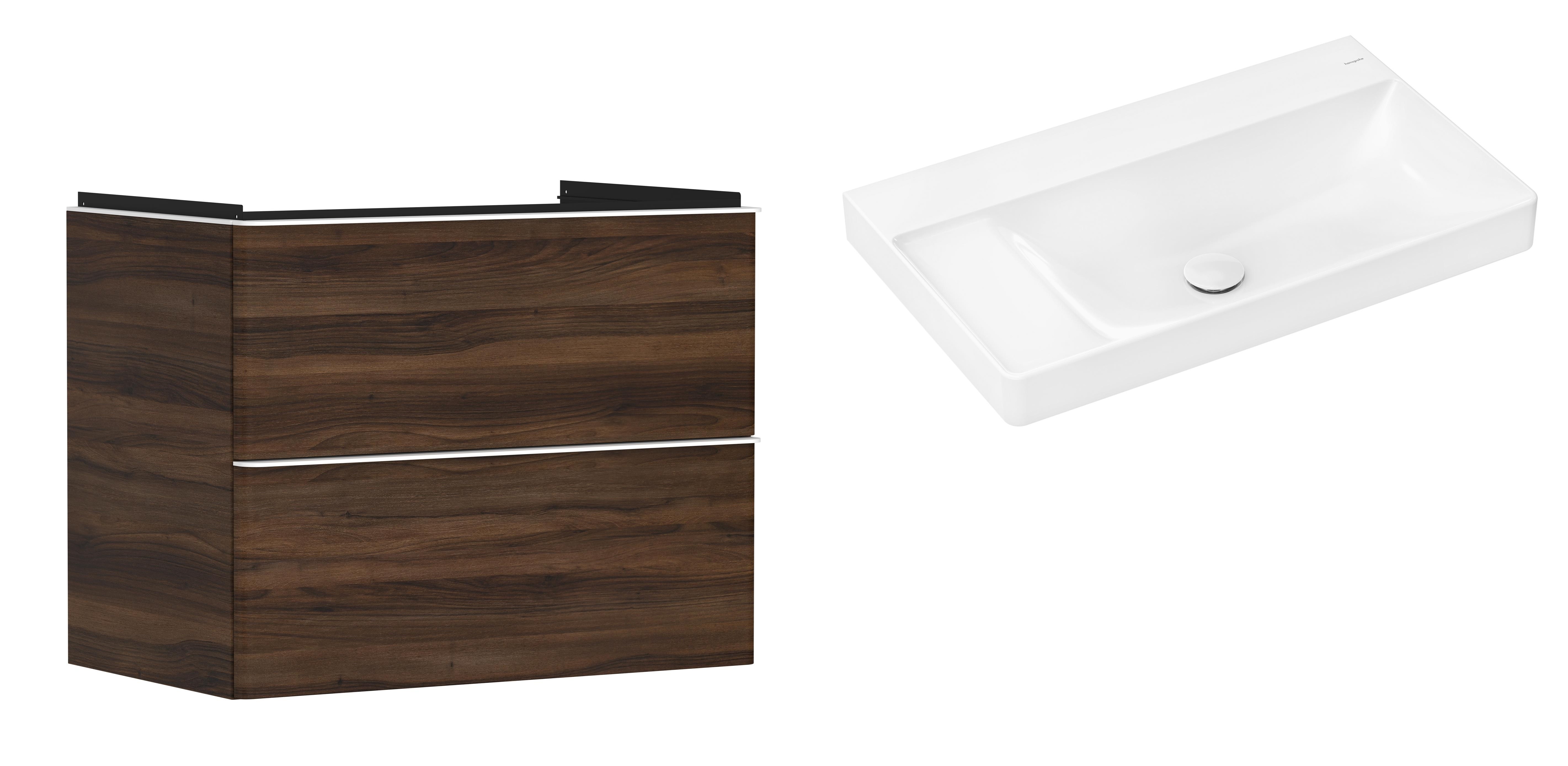 Set armadietto Hansgrohe Xelu Q 54030700, lavabo Hansgrohe Xelu Q 61032450