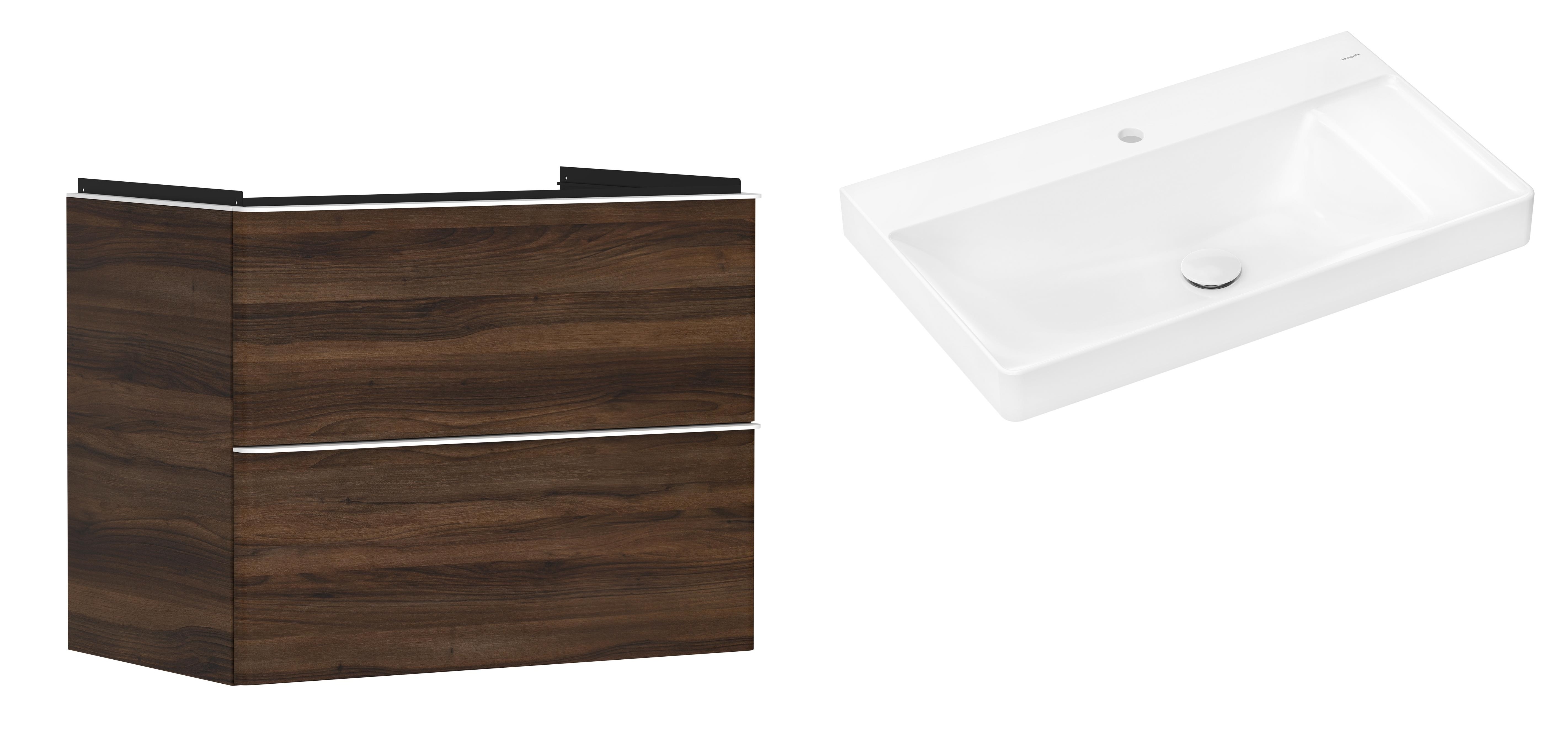 Set armadietto Hansgrohe Xelu Q 54030700, lavabo Hansgrohe Xelu Q 61024450