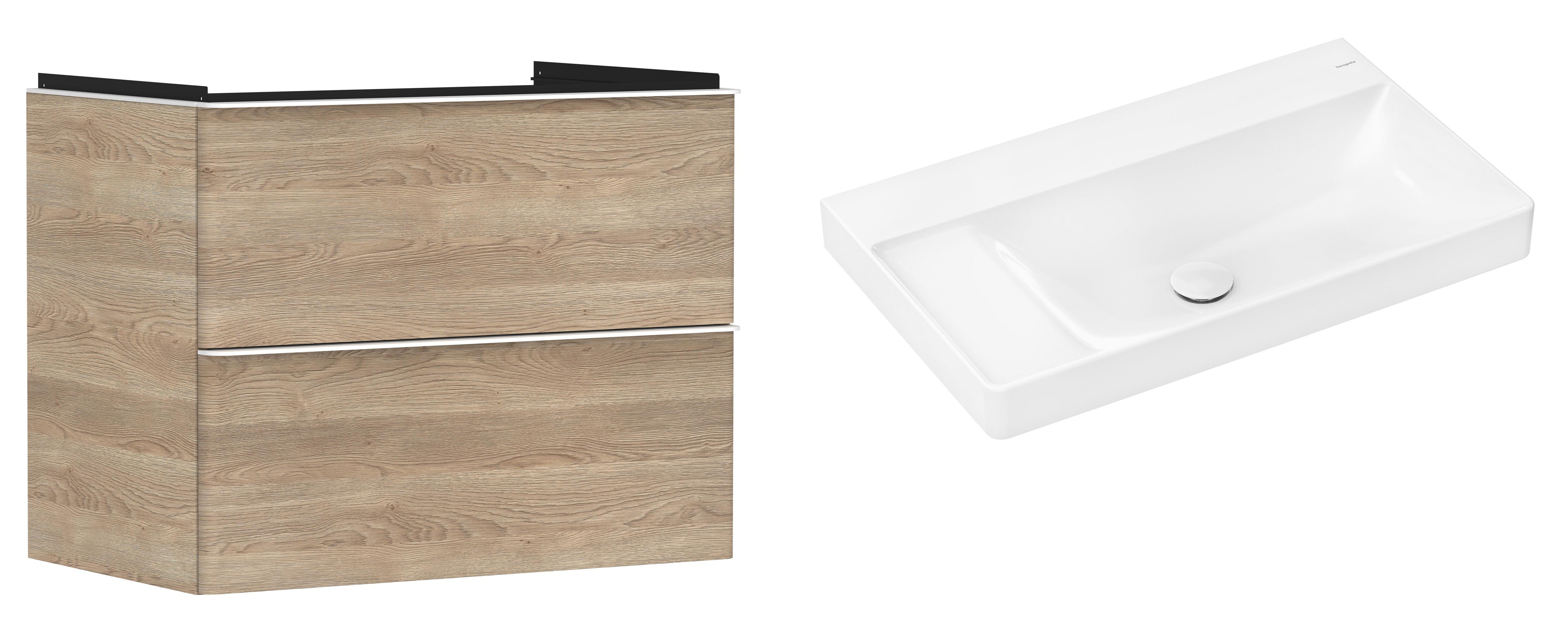 Set armadietto Hansgrohe Xelu Q 54029700, lavabo Hansgrohe Xelu Q 61032450
