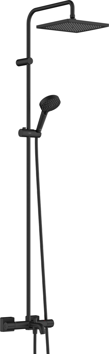 Hansgrohe Vernis Shape set doccia a parete con termostato con soffione nero 26900670