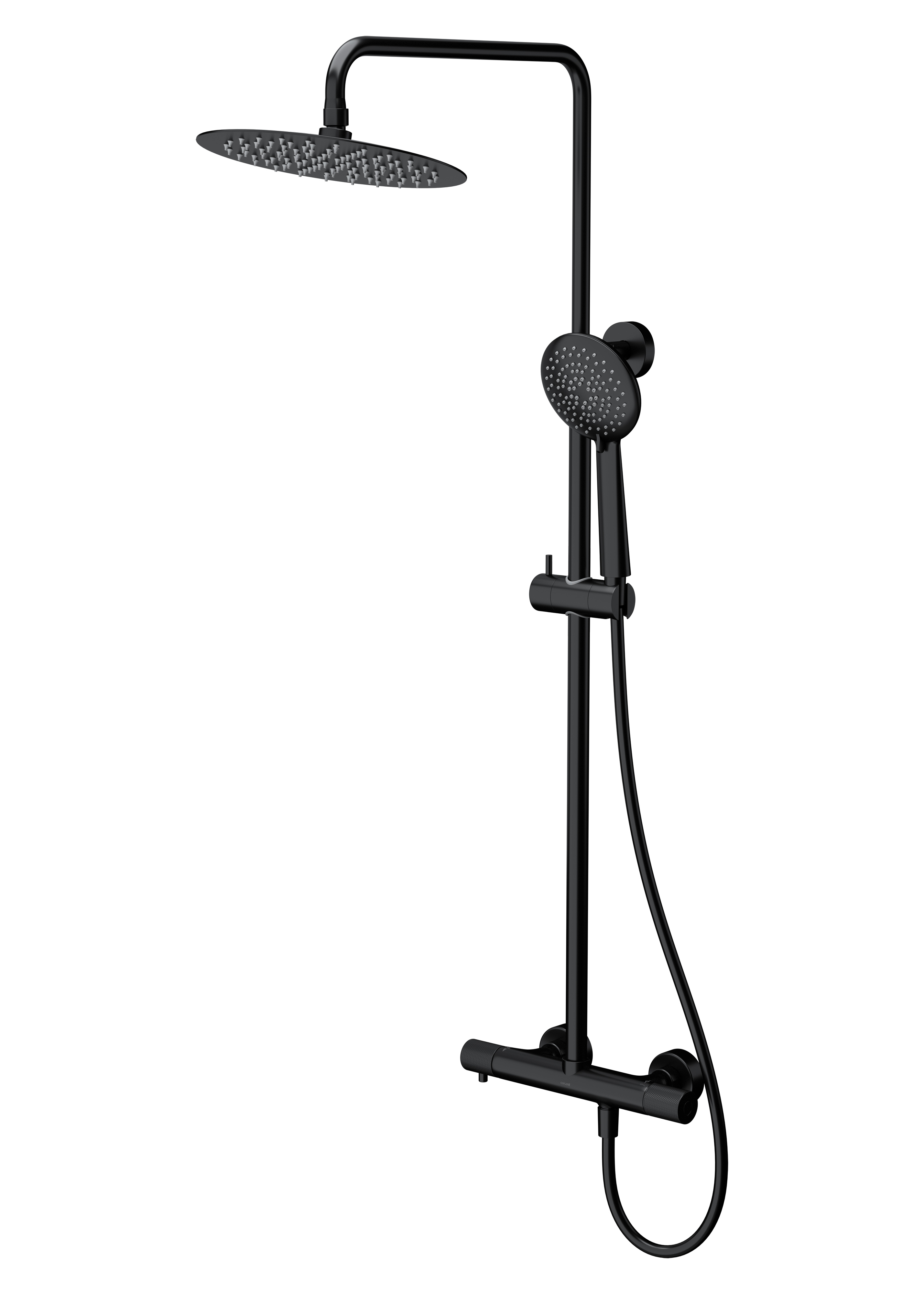 Cersanit Zen set doccia a parete con termostato con soffione nero S951-783