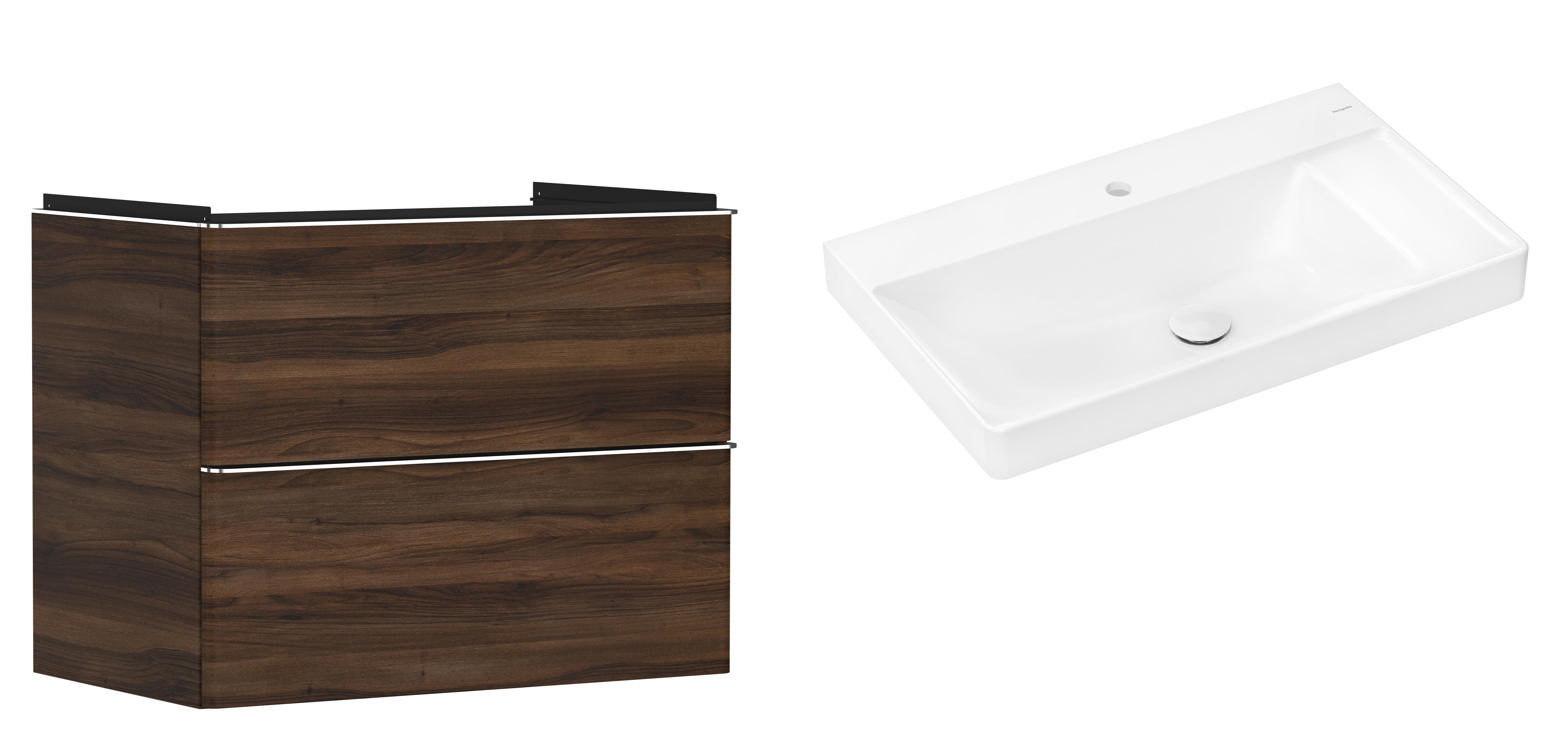 Set armadietto Hansgrohe Xelu Q 54030000, lavabo Hansgrohe Xelu Q 61024450
