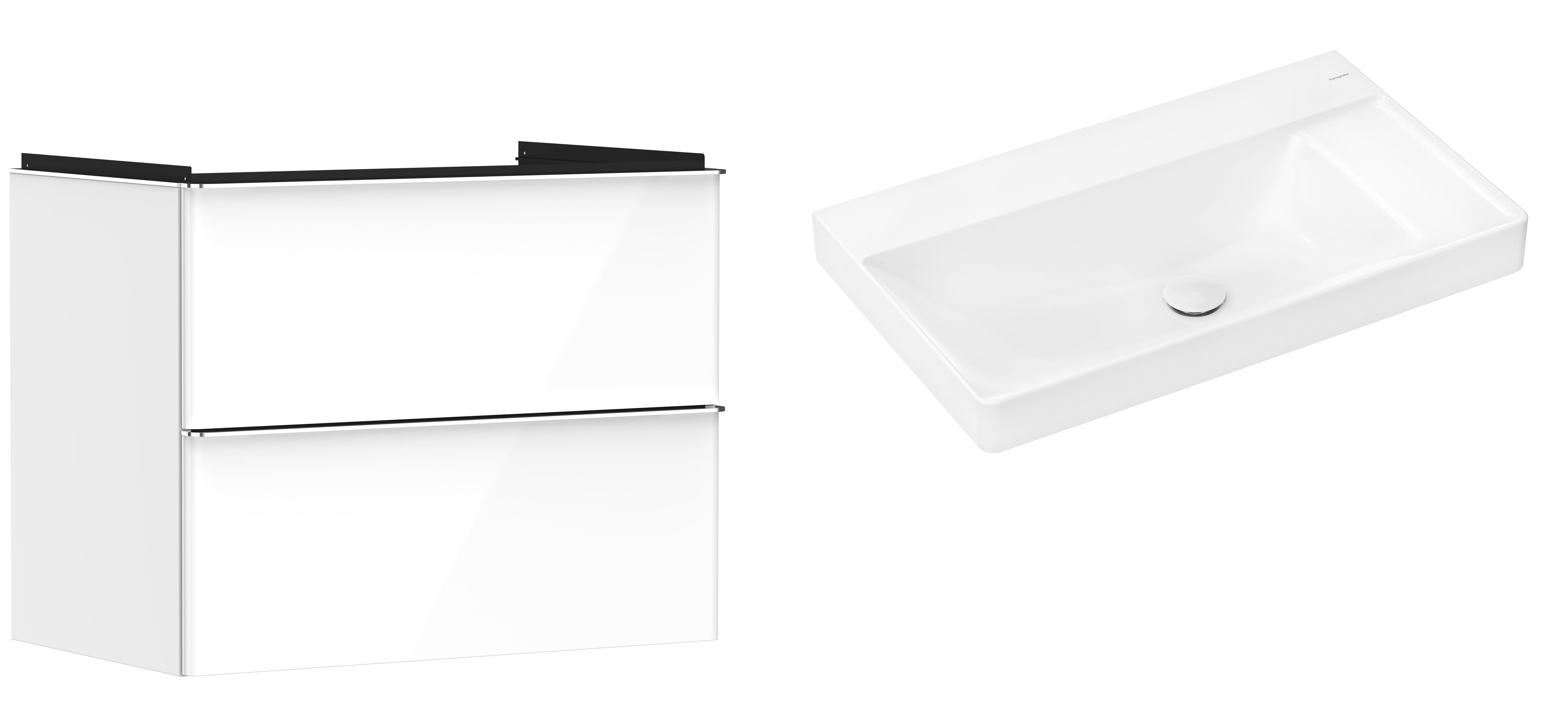 Set armadietto Hansgrohe Xelu Q 54027000, lavabo Hansgrohe Xelu Q 61026450