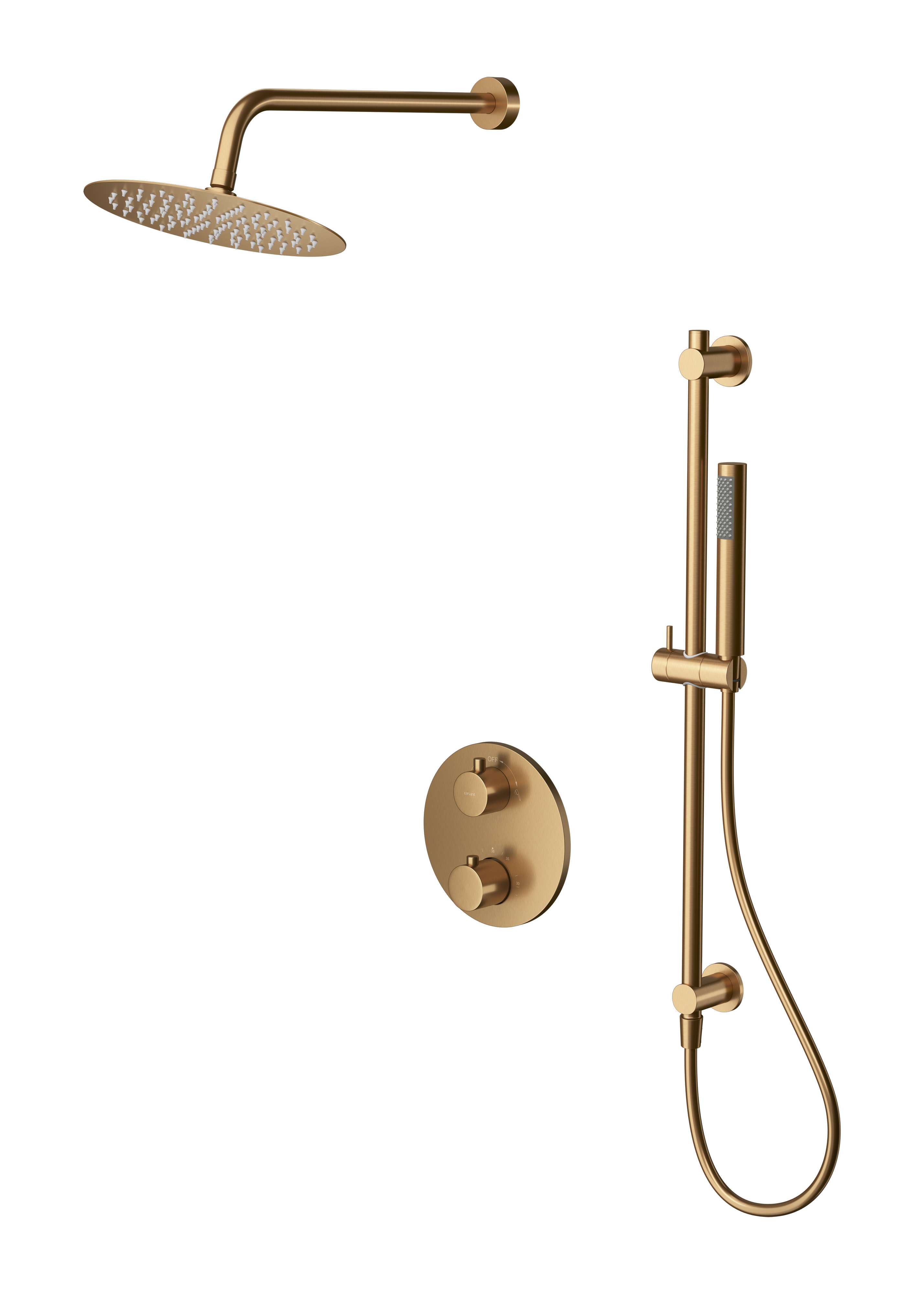 Cersanit Zen set doccia da incasso con termostato con soffione rame S952-050
