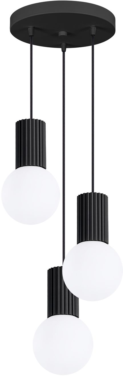 Sollux Lighting Halo lampada sospesa 3x8 W bianco-nero SL.1715
