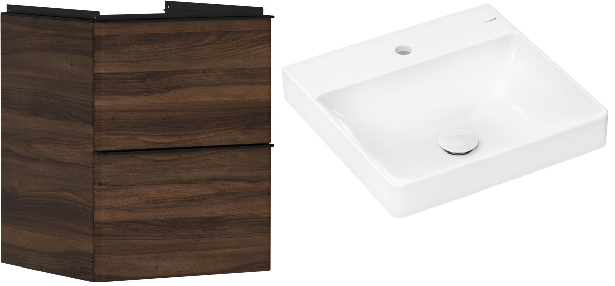 Set armadietto Hansgrohe Xelu Q 54022670, lavabo Hansgrohe Xelu Q 61012450