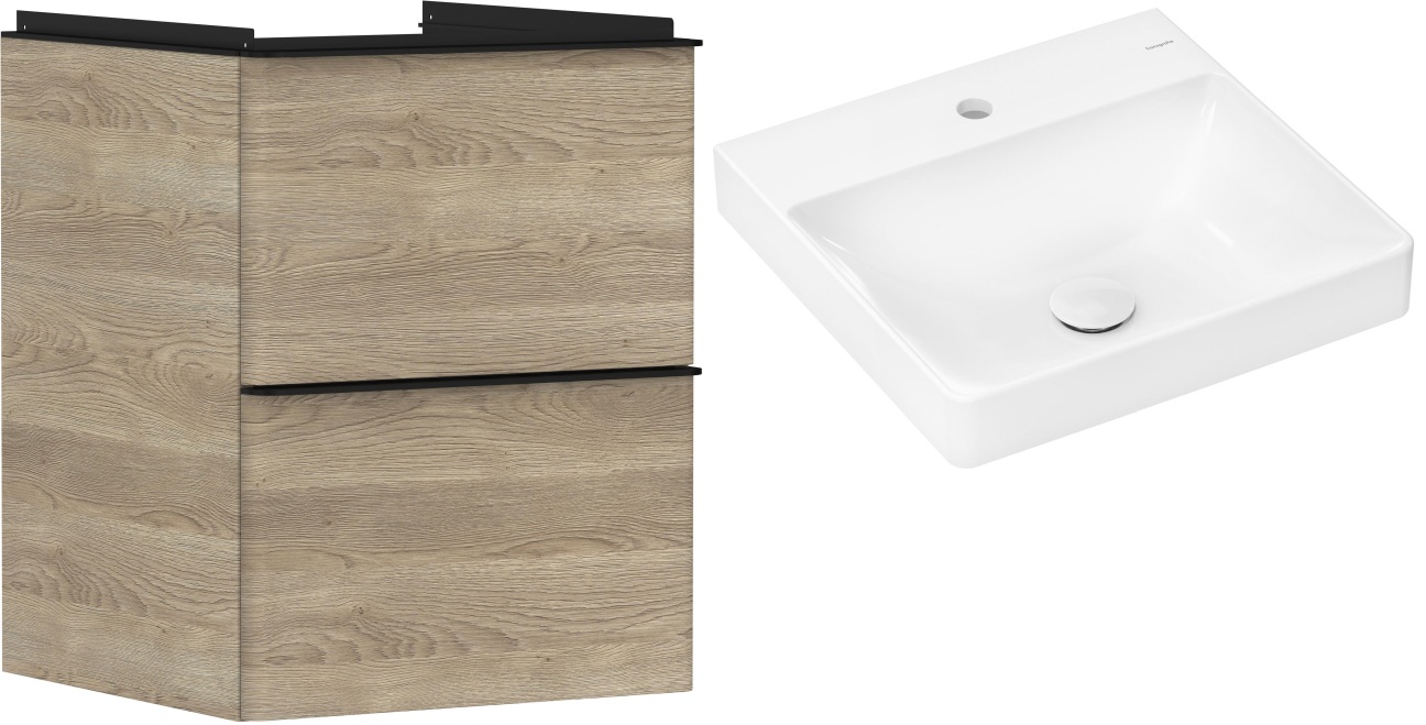 Set armadietto Hansgrohe Xelu Q 54021670, lavabo Hansgrohe Xelu Q 61012450