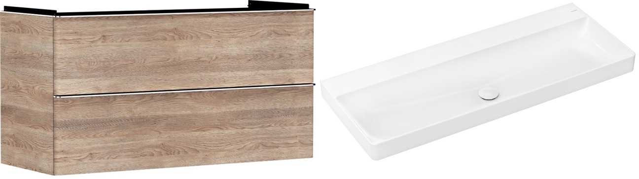 Set armadietto Hansgrohe Xelu Q 54037000, lavabo Hansgrohe Xelu Q 61043450