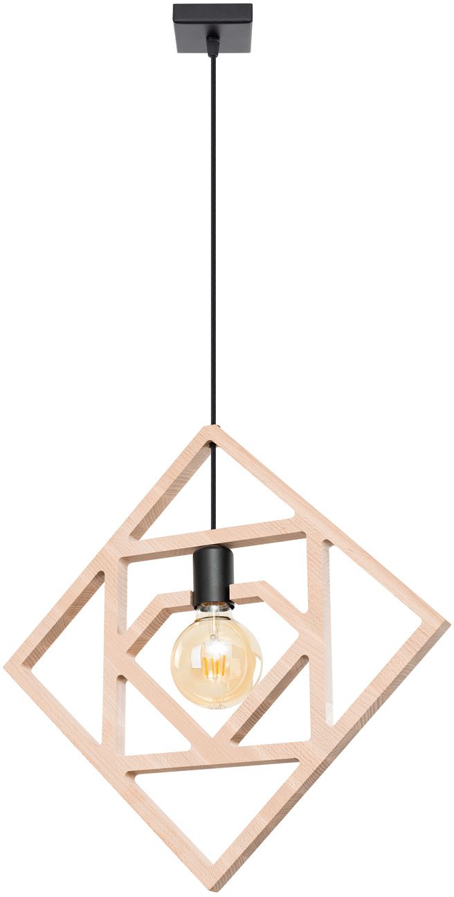 Sollux Lighting Caro lampada sospesa 1x15 W nero-legno SL.1757