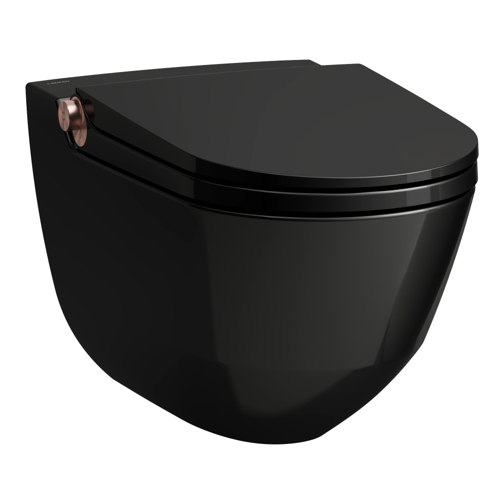 Laufen Cleanet Riva vaso con sedile bidet sospeso senza brida nero H8206910240001