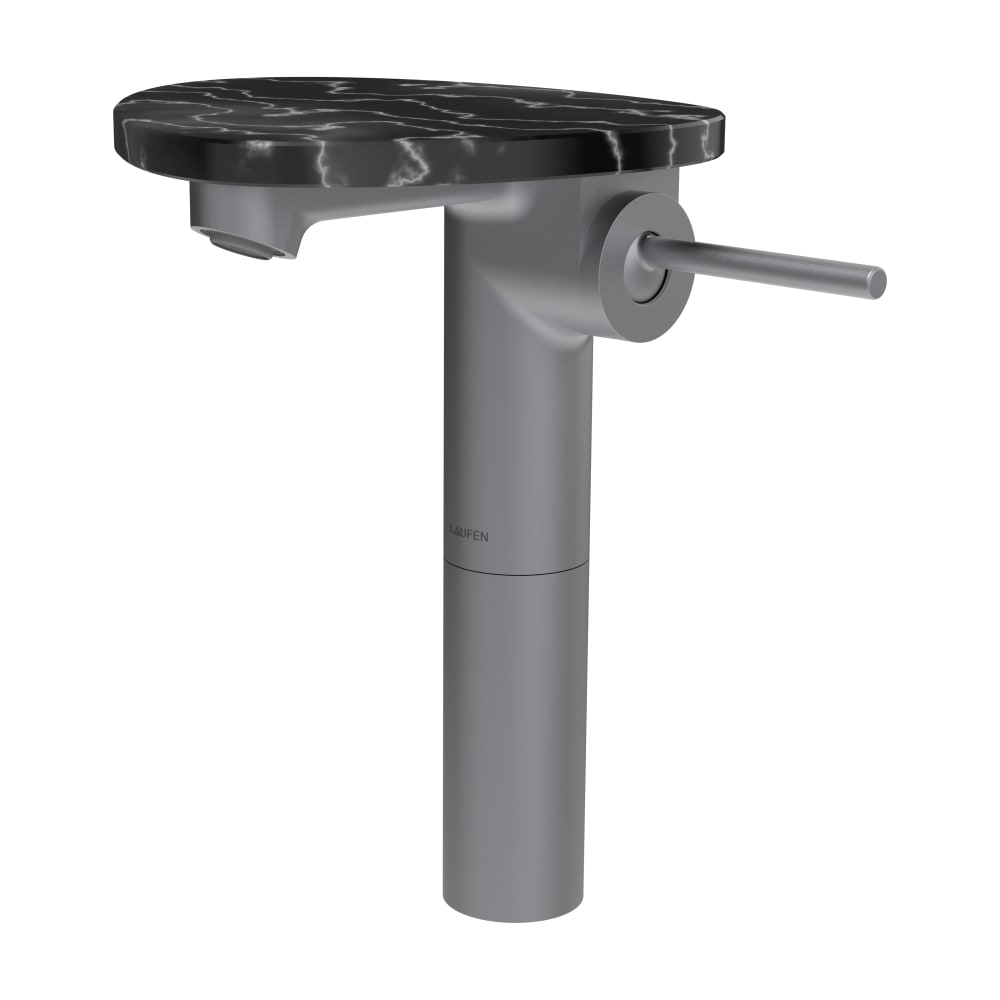 Laufen Ada rubinetto per lavabo verticale nero-acciaio HF506714506060