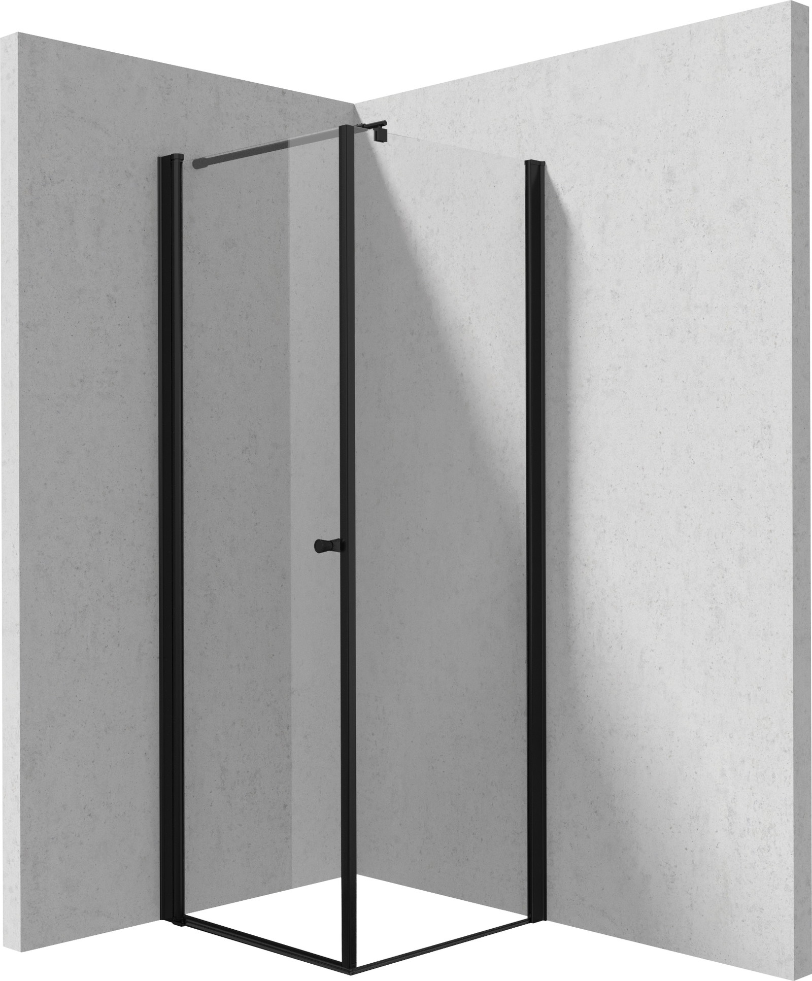 Deante Kerria Plus box doccia 80x80 cm quadrato nero opaca/vetro trasparente KKNNW08S08