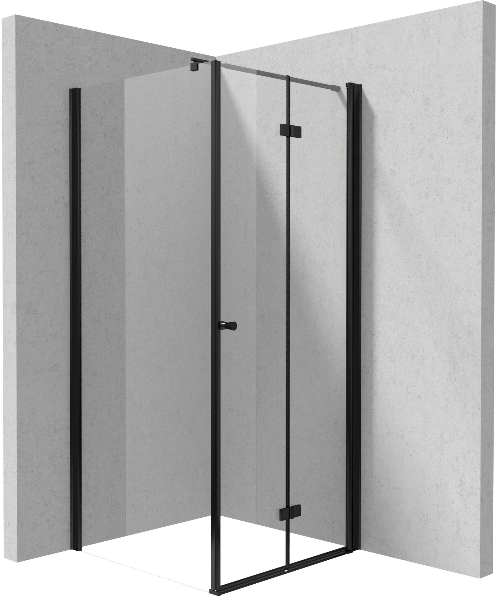 Deante Kerria Plus box doccia 80x80 cm quadrato nero opaca/vetro trasparente KKNNX08S08