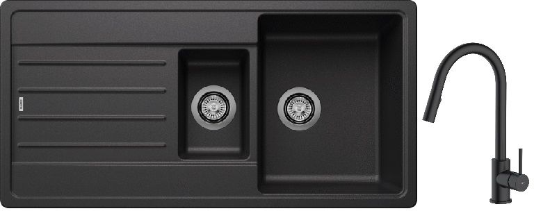 Set lavello in granito Blanco Legra 6 S 522207, rubinetto da cucina Oltens Litla 35204300