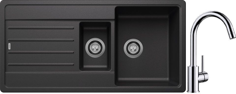 Set lavello in granito Blanco Legra 6 S 522207, rubinetto da cucina Blanco Mida 517742