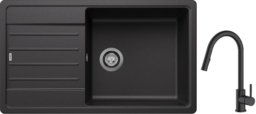 Set lavello in granito Blanco Legra XL 6 S 523326, rubinetto da cucina Oltens Litla 35204300