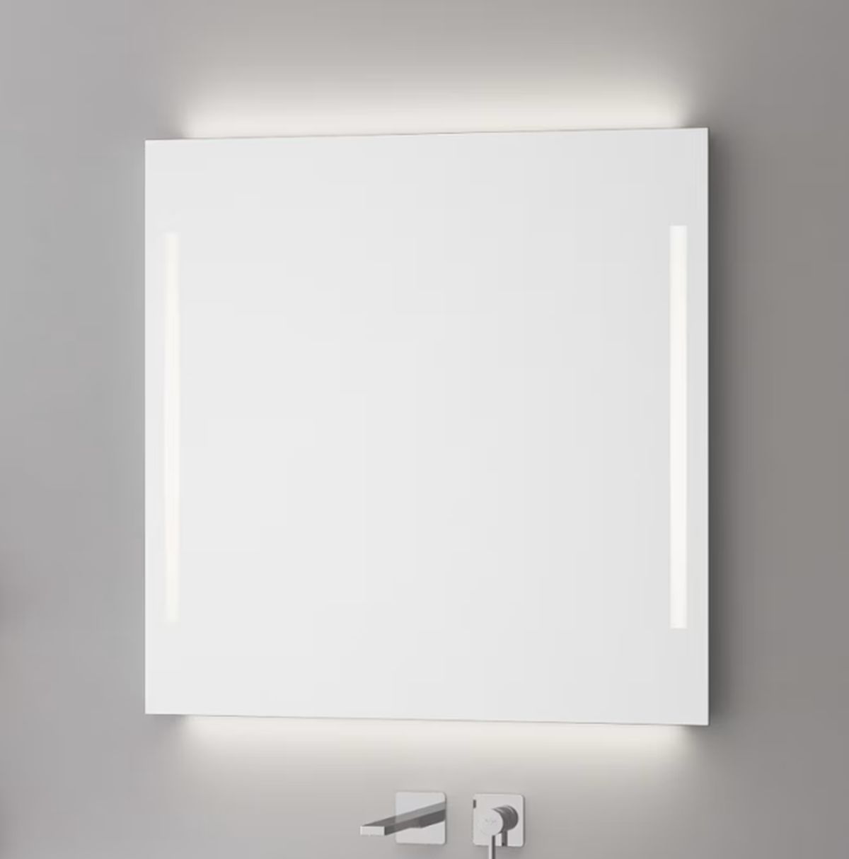 Kronenbach Sun specchio 60x70 cm rettangolare con illuminazione argento US607082KBSNLEDN