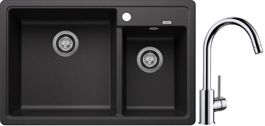 Set lavello in granito Blanco Legra 8 526224, rubinetto da cucina Blanco Mida 517742
