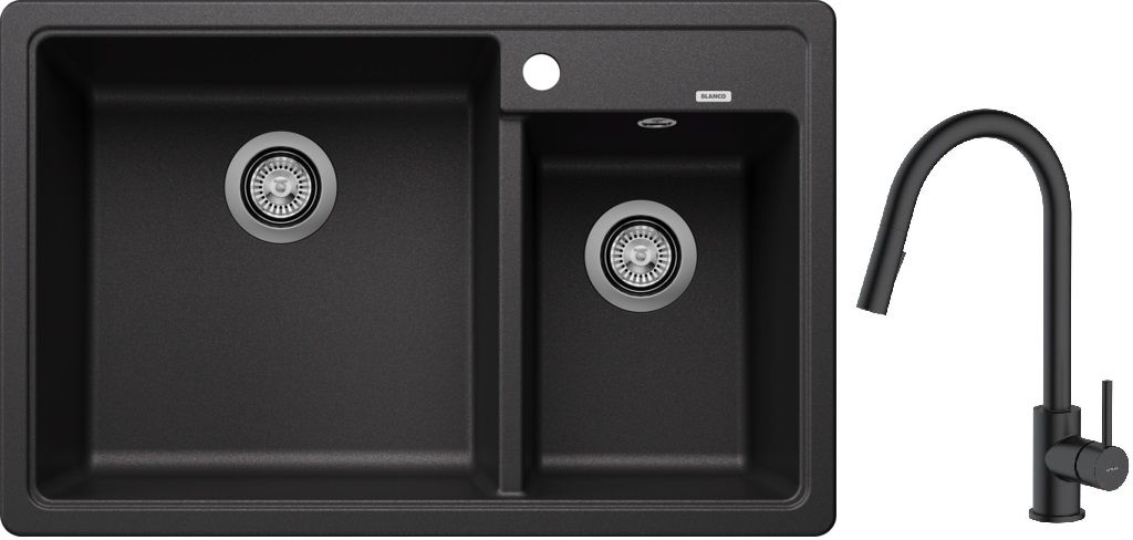 Set lavello in granito Blanco Legra 8 526224, rubinetto da cucina Oltens Litla 35204300