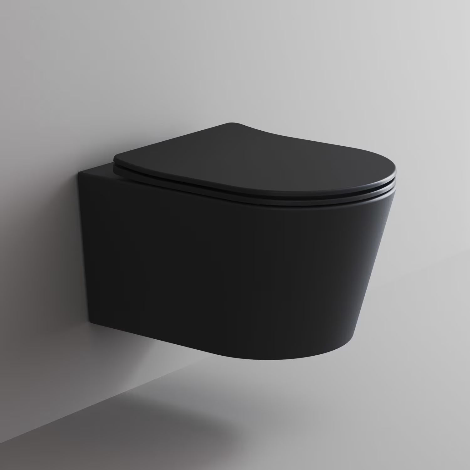 Kronenbach Tube vaso wc sospeso senza brida con scarico a vortice nero KB100082MB