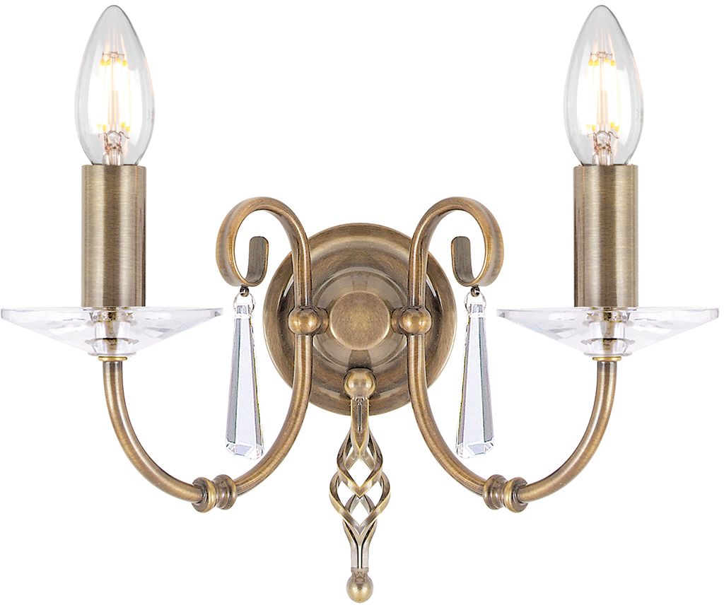 Elstead Lighting Aegean lampada da parete 2x60 W ottone AG2-AGED-BRASS