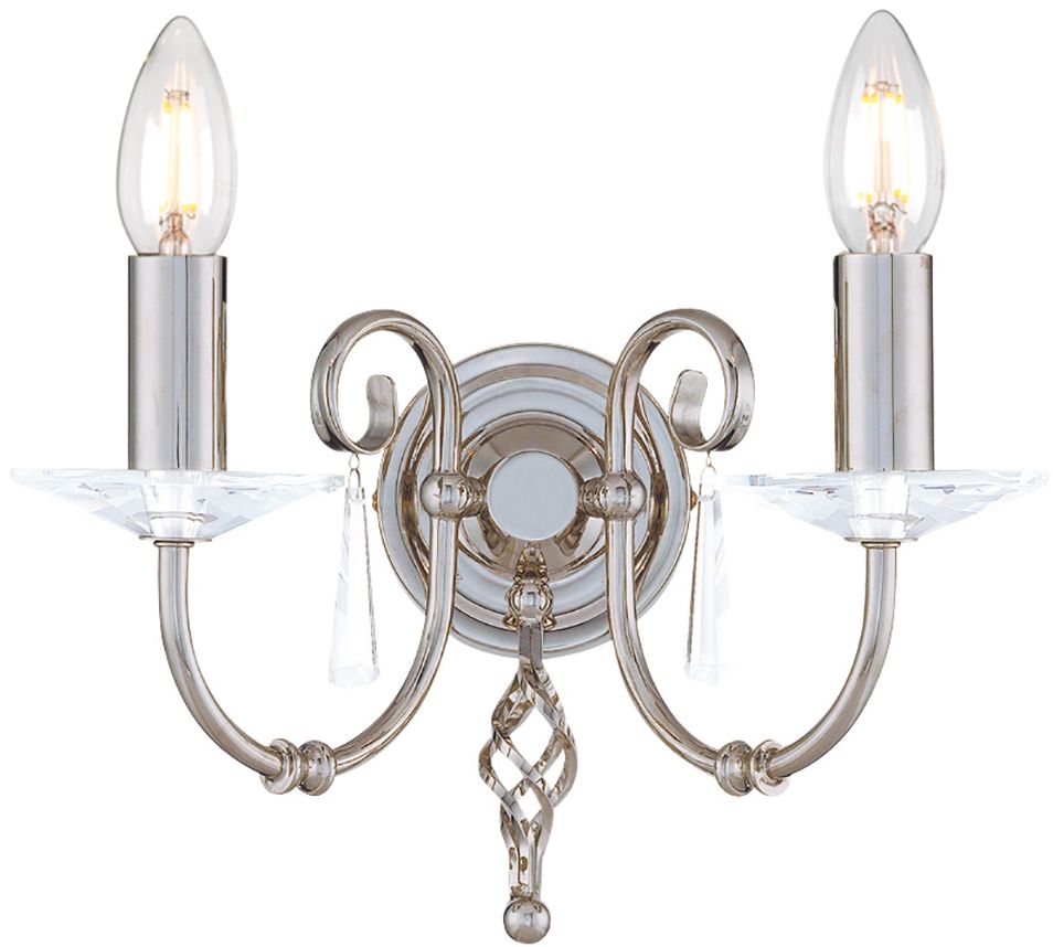 Elstead Lighting Aegean lampada da parete 2x60 W nichel AG2-POL-NICKEL
