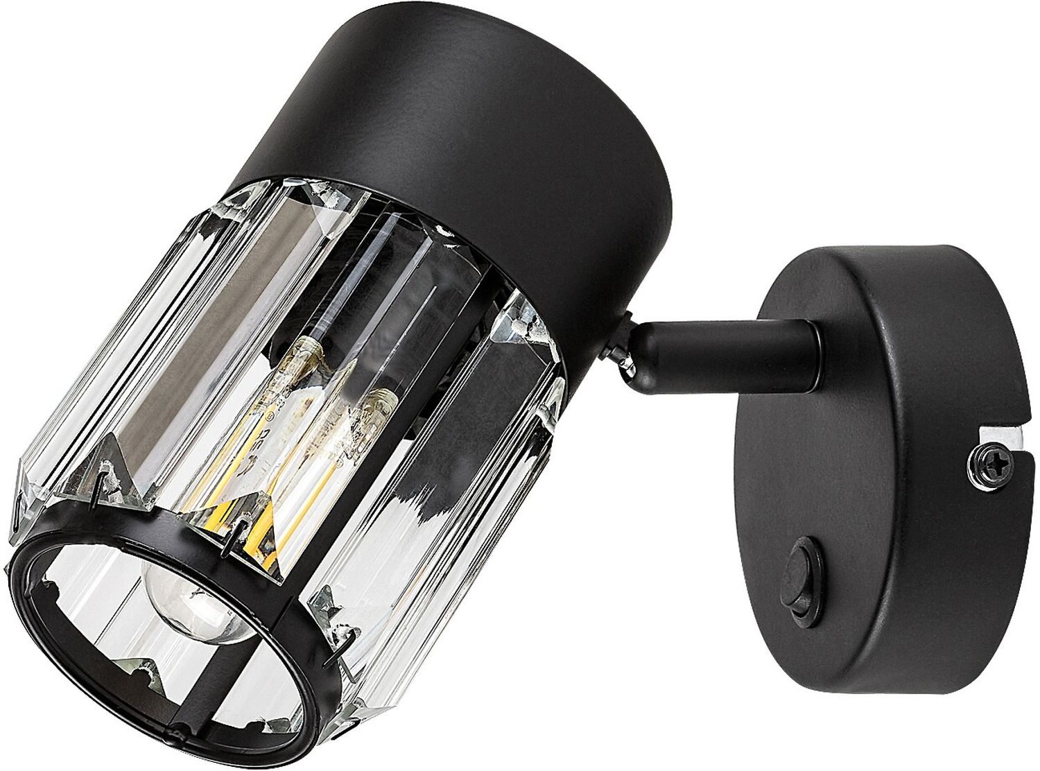 Rabalux Venaro lampada da parete 1x15 W nero-trasparente 73059