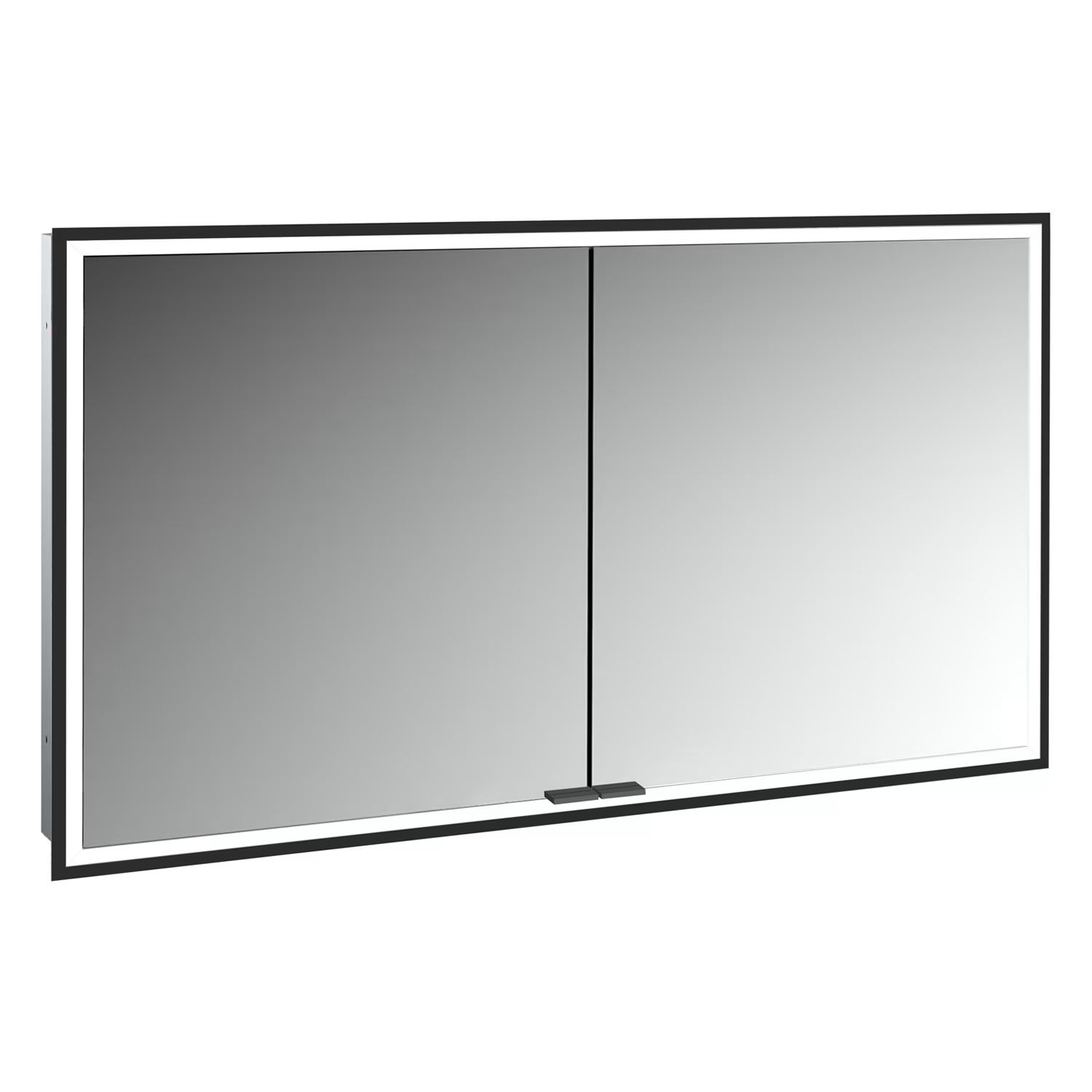 Kronenbach Cube 2.0 armadietto 120x17x70 cm con specchio nero KB100227MB