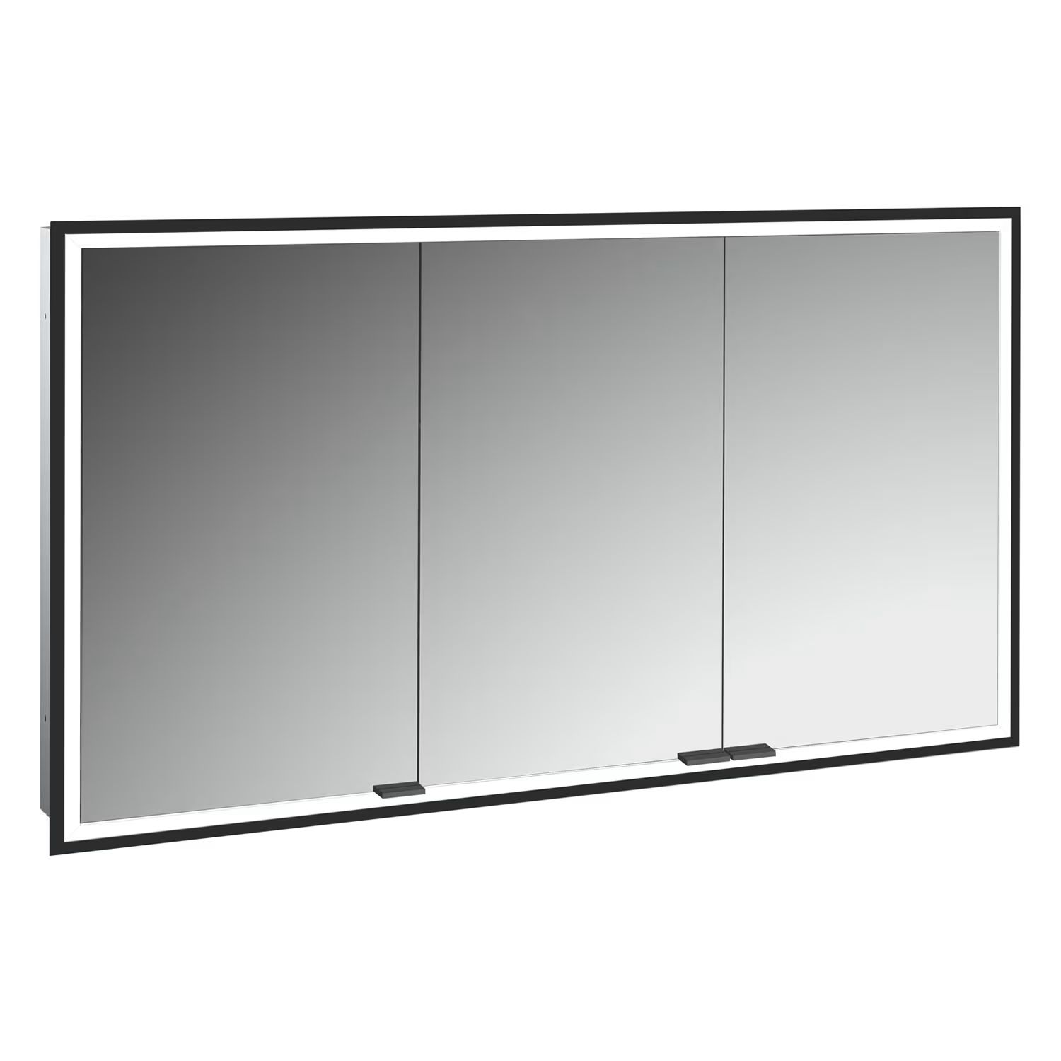 Kronenbach Cube 2.0 armadietto 120x17x70 cm con specchio nero KB100228MB