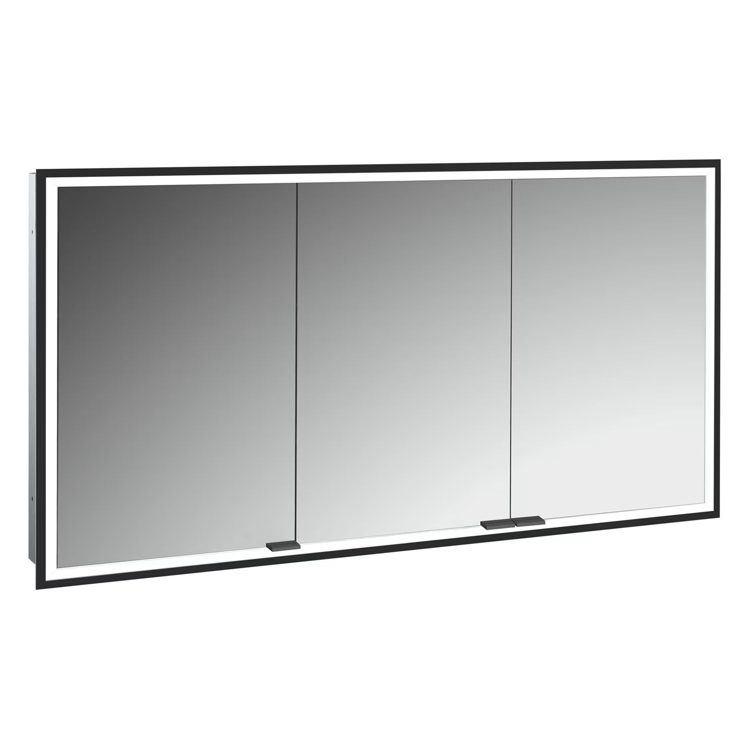 Kronenbach Cube 2.0 armadietto 130x17x70 cm con specchio nero KB100235MB