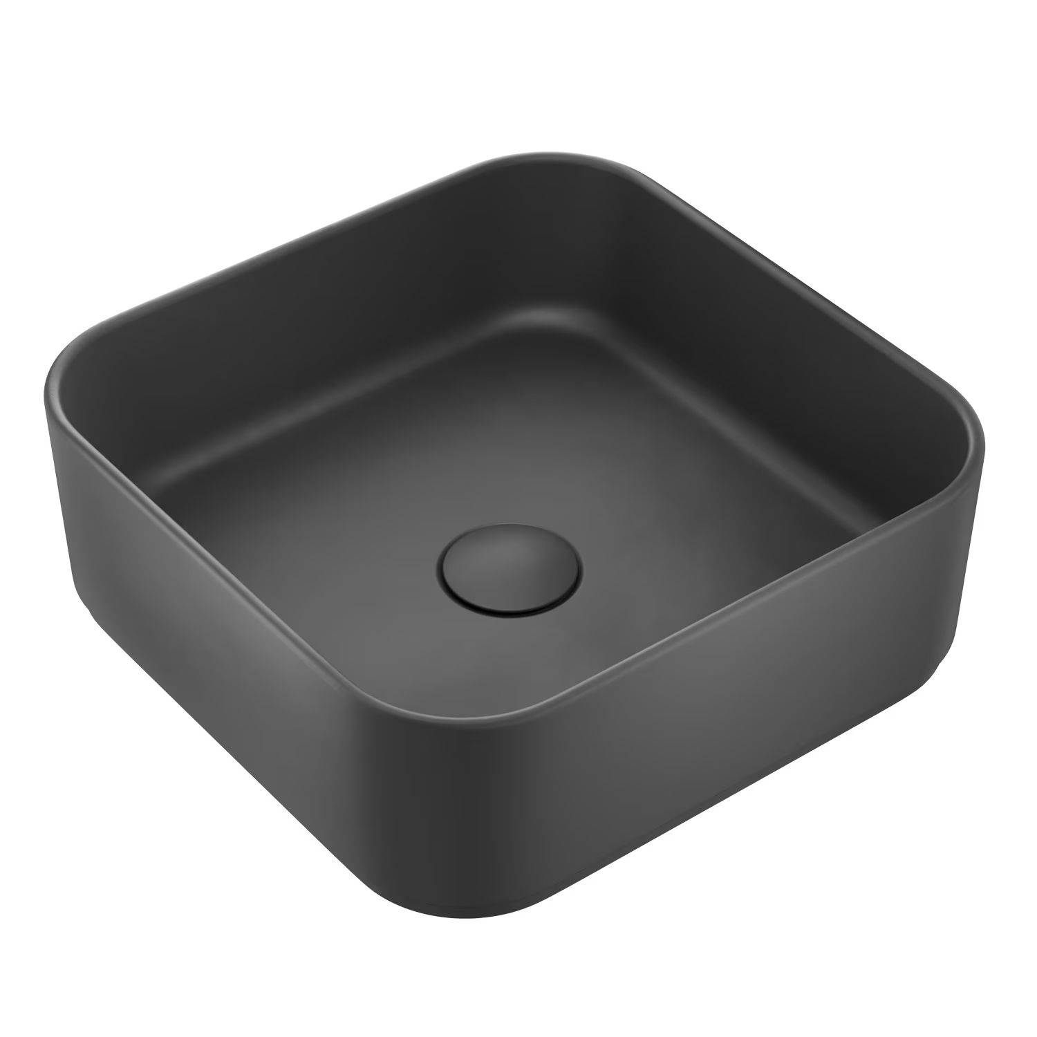 Kronenbach Cube lavabo 38.5x38.5 cm quadrata da appoggio nero KB144380BK