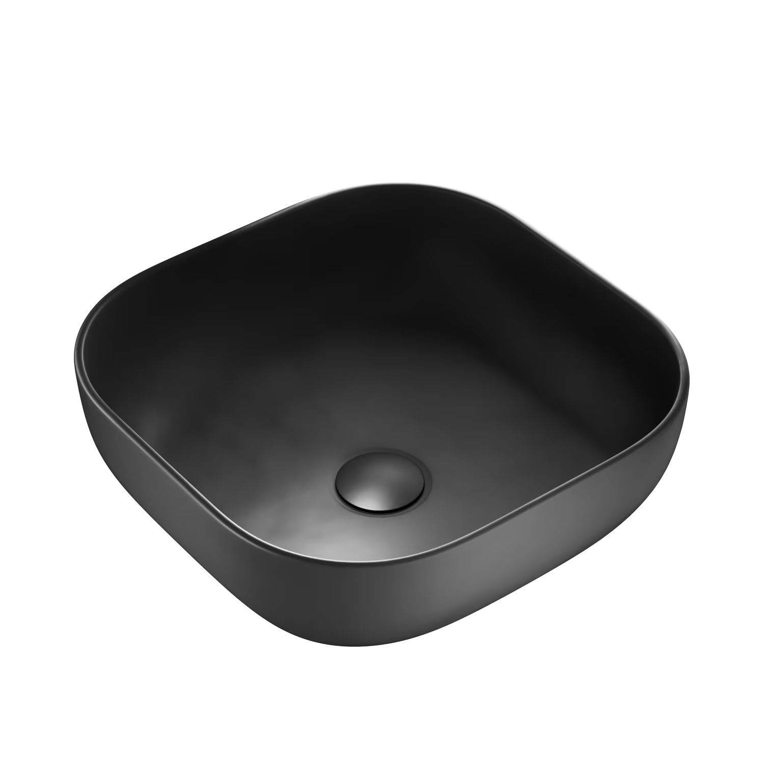 Kronenbach Cube lavabo 42x42 cm quadrata da appoggio nero KB144500BK