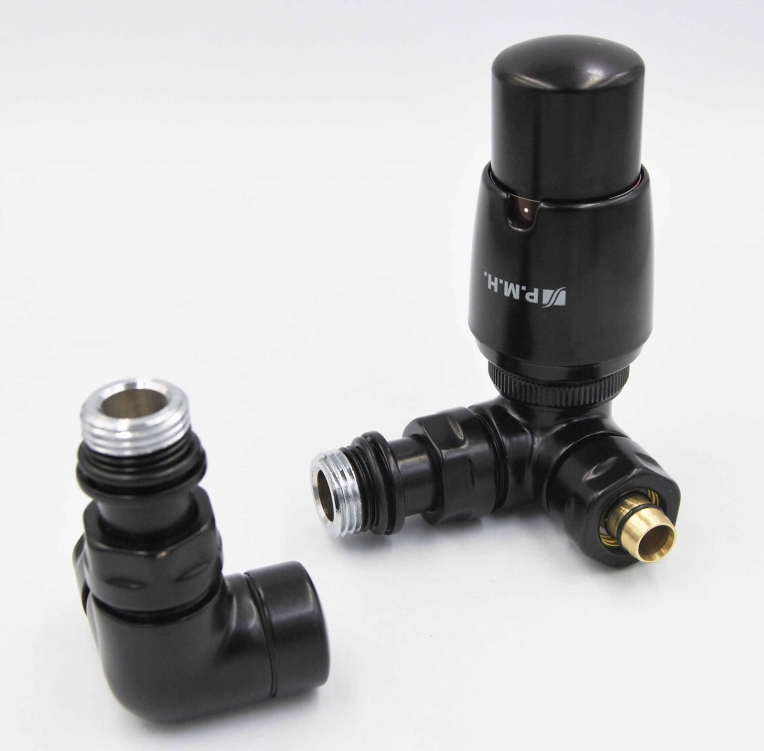 P.M.H. Vision valvola angolare termostatica nero VISION-LB