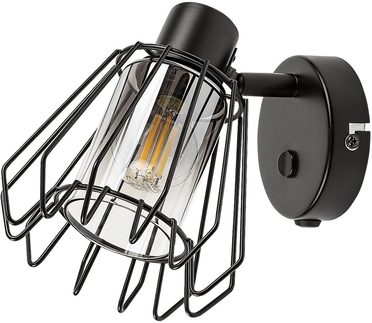 Rabalux Emerencia lampada da parete 1x40 W nero-fumé 73067