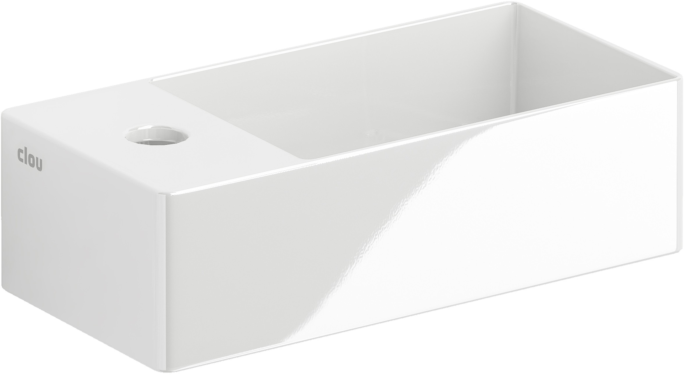 Clou New Flush lavabo 35x18 cm rettangolare a parete-da appoggio bianco CL/03.03432.01